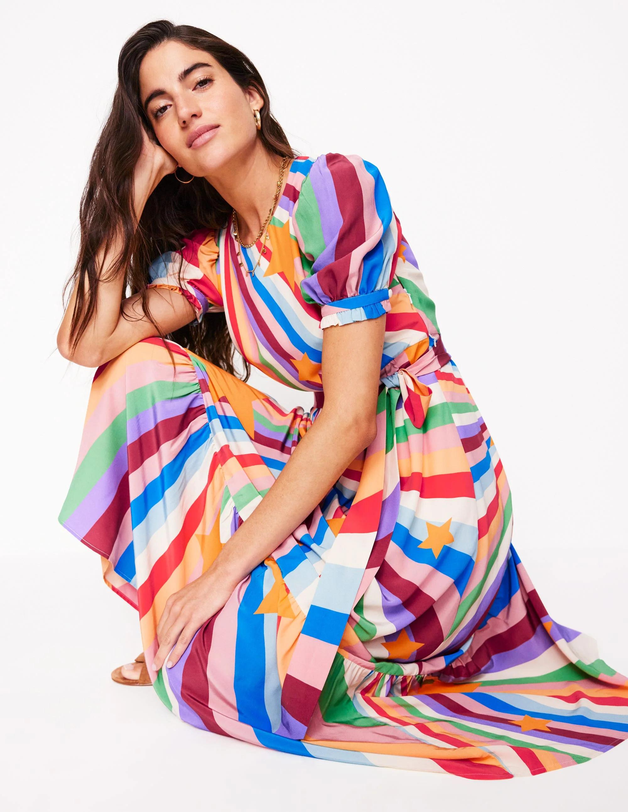 Blousonkleid mit Rundhalsausschnitt-Bunt, Supernova