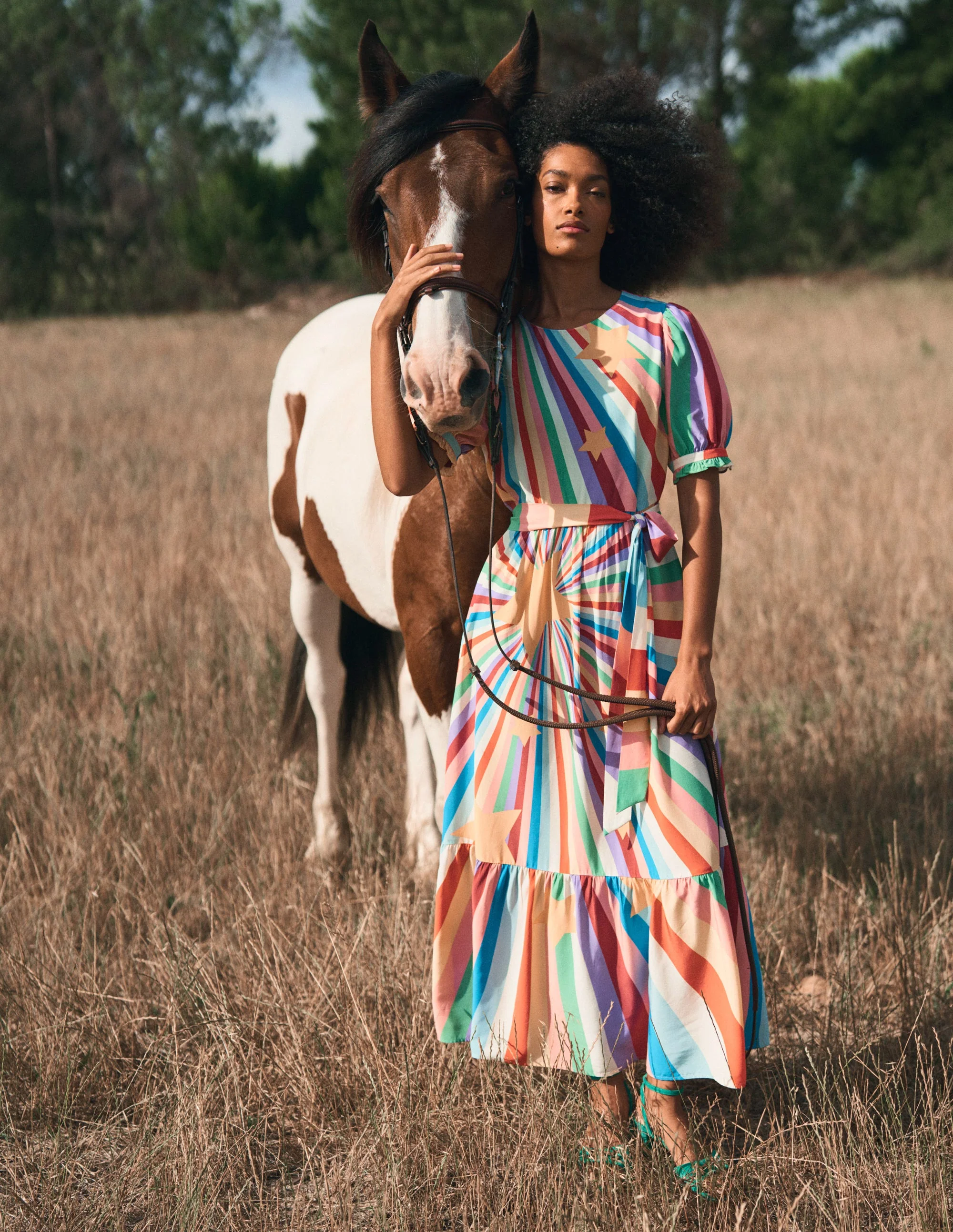 Blousonkleid mit Rundhalsausschnitt-Bunt, Supernova - Image 2