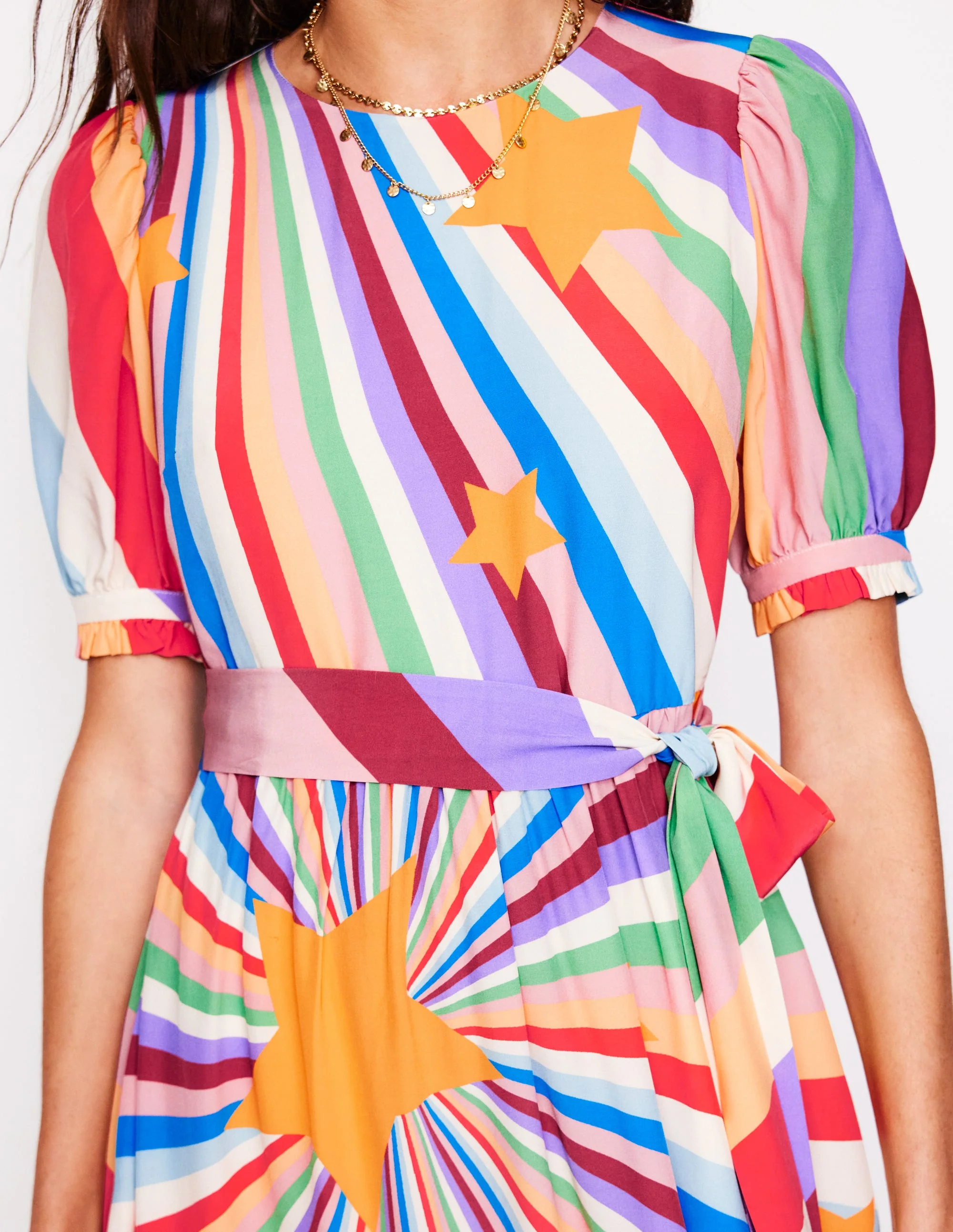 Blousonkleid mit Rundhalsausschnitt-Bunt, Supernova - Image 3