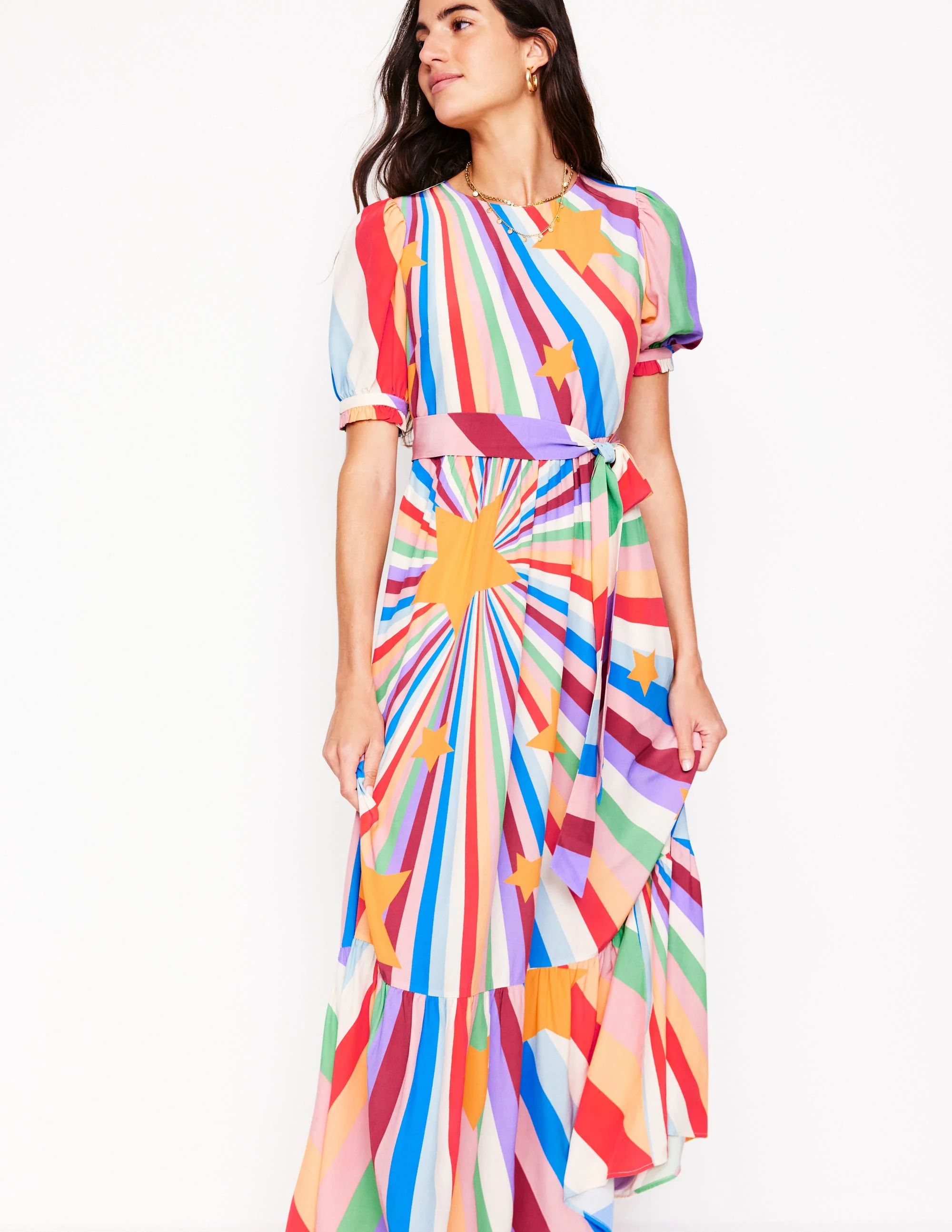 Blousonkleid mit Rundhalsausschnitt-Bunt, Supernova - Image 5