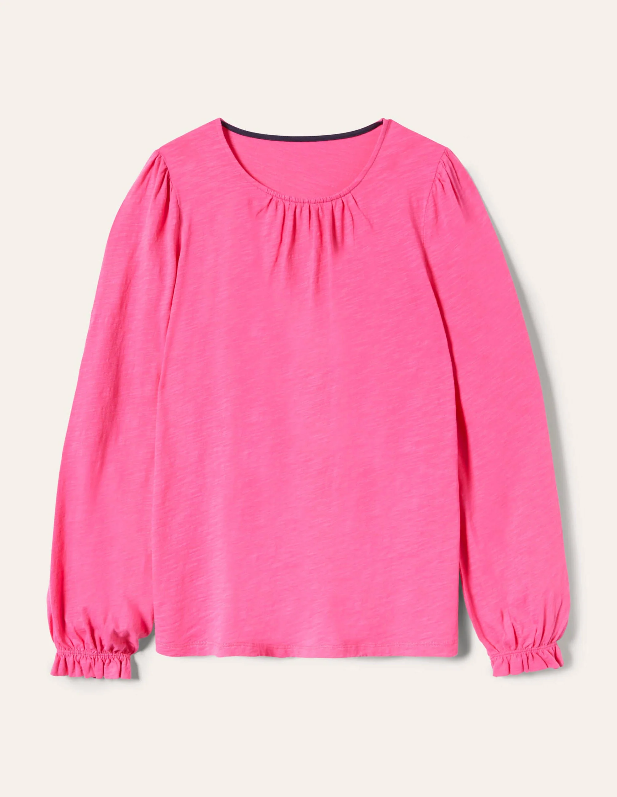 Blousonoberteil aus Baumwolle mit Rundhalsausschnitt-Festivalrosa - Image 5