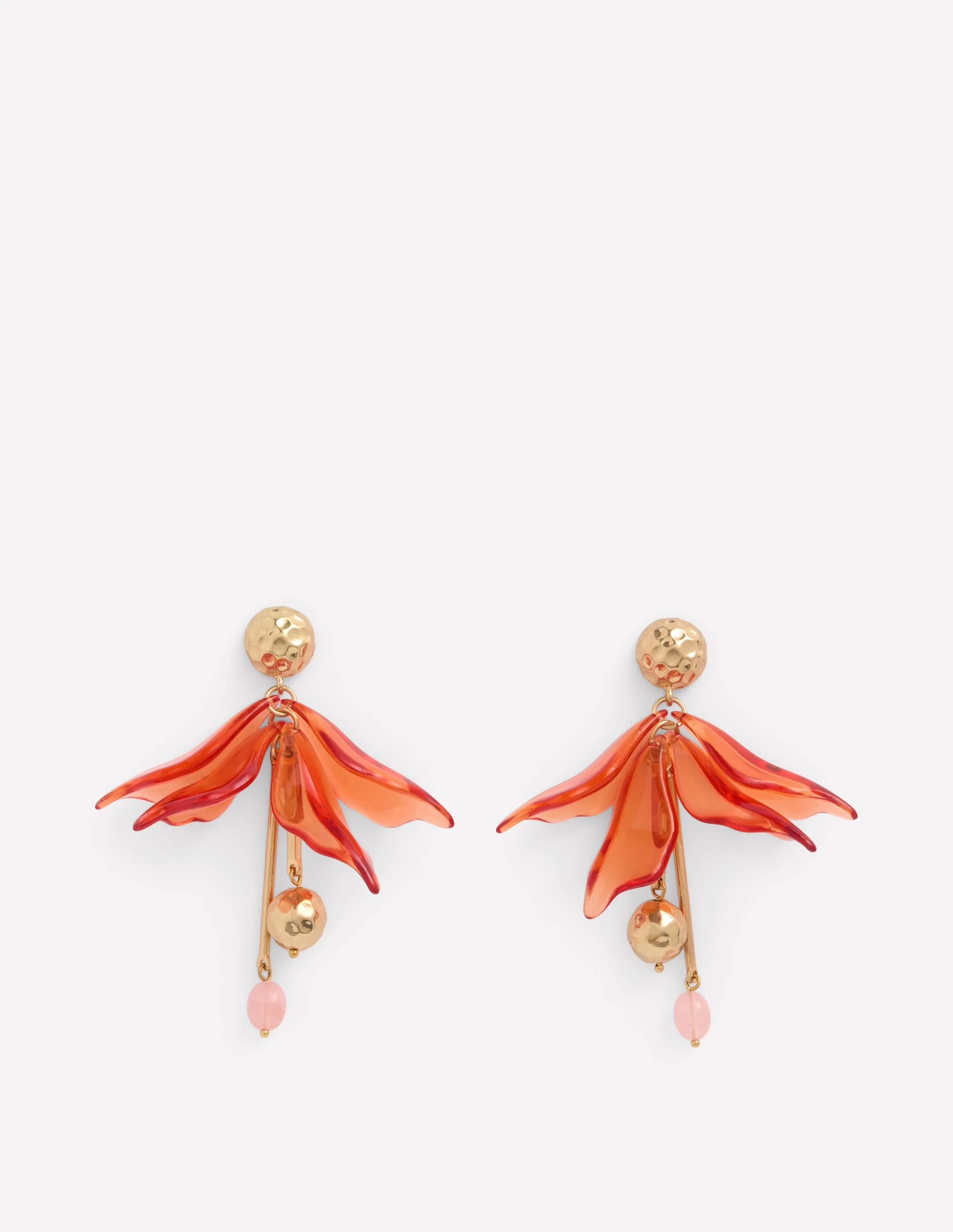 Blumen-Ohrringe aus Kunstharz-Orange