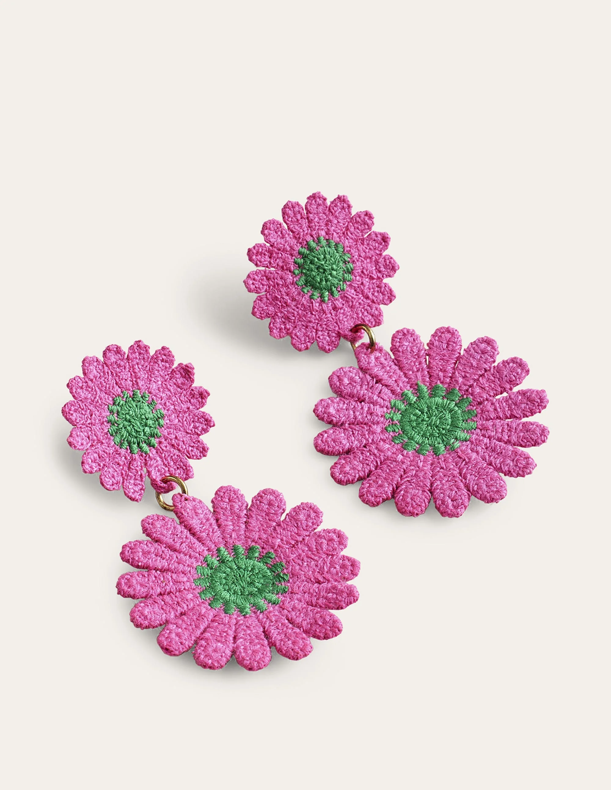 Blumen-Ohrringe mit Spitze-Rosa - Image 2