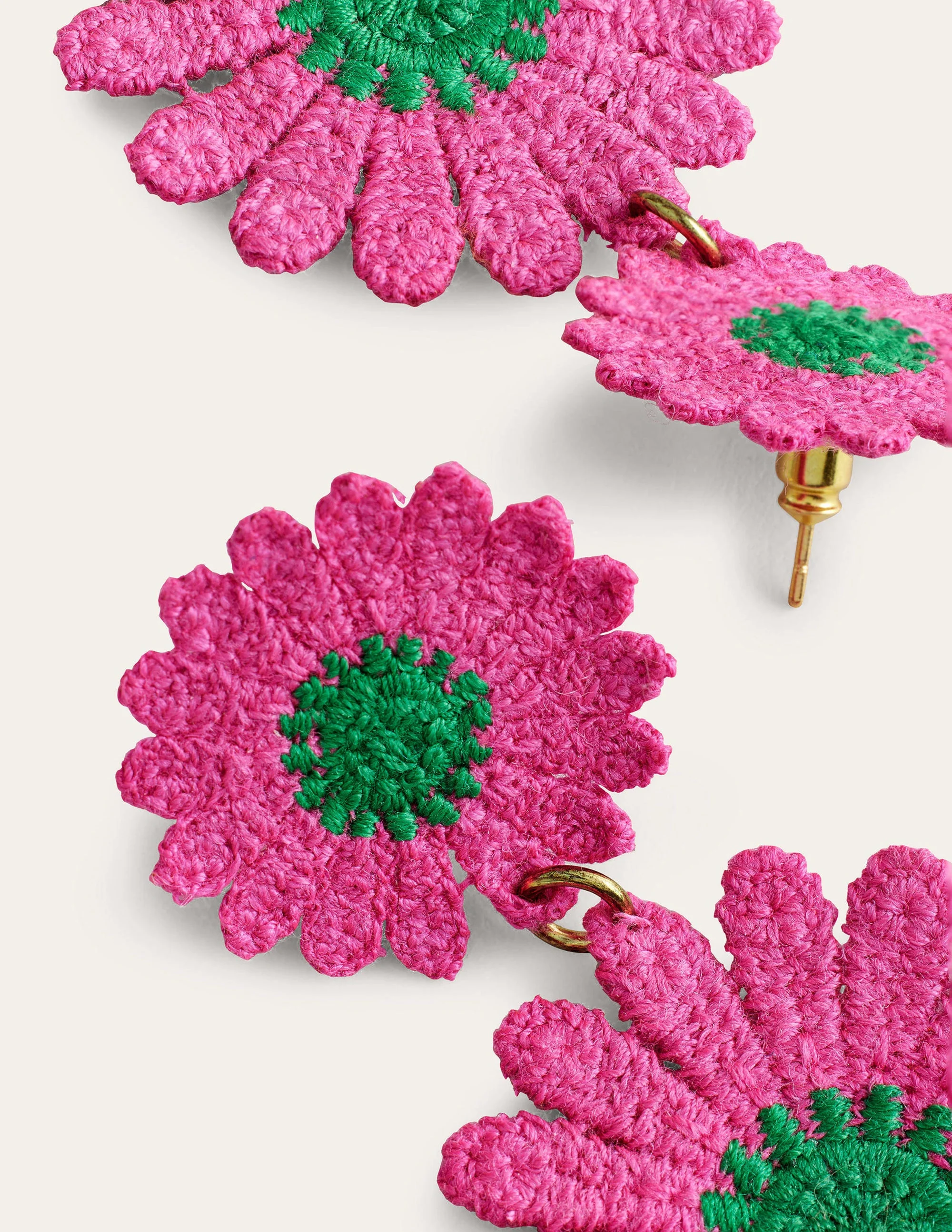 Blumen-Ohrringe mit Spitze-Rosa - Image 3