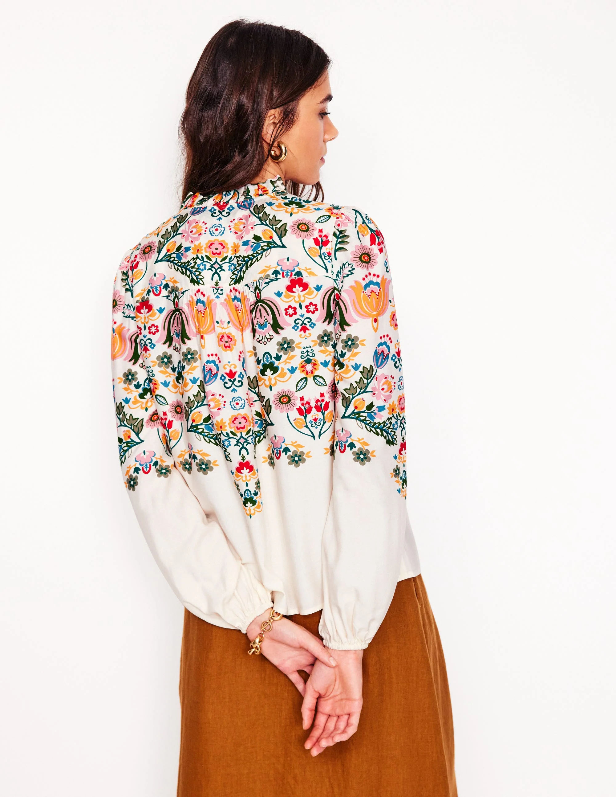 Bluse mit Rüschenkragen-Naturweiß, Tulpenfusion - Image 4