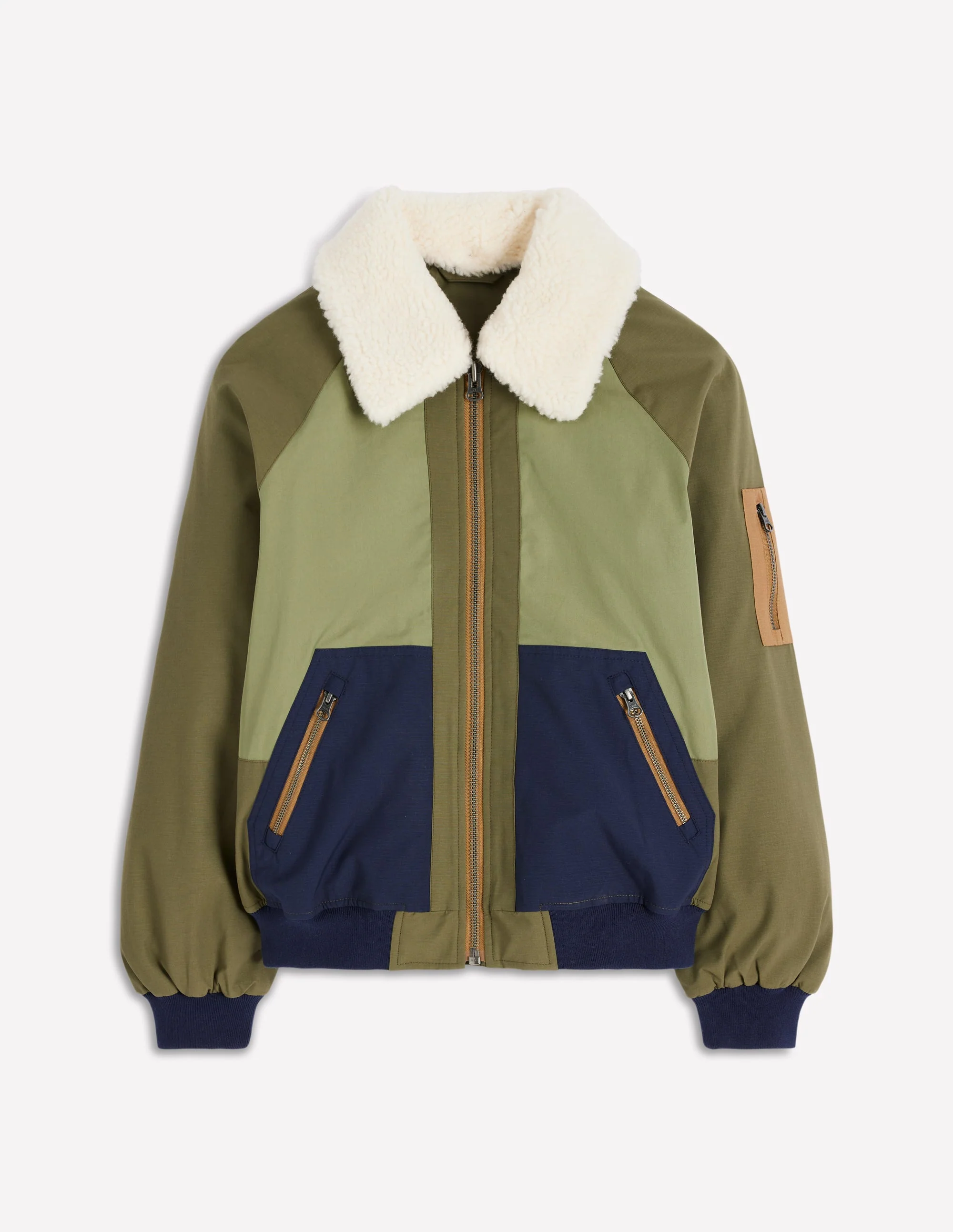 Bomberjacke mit Teddyfell-Waldgrün - Image 7