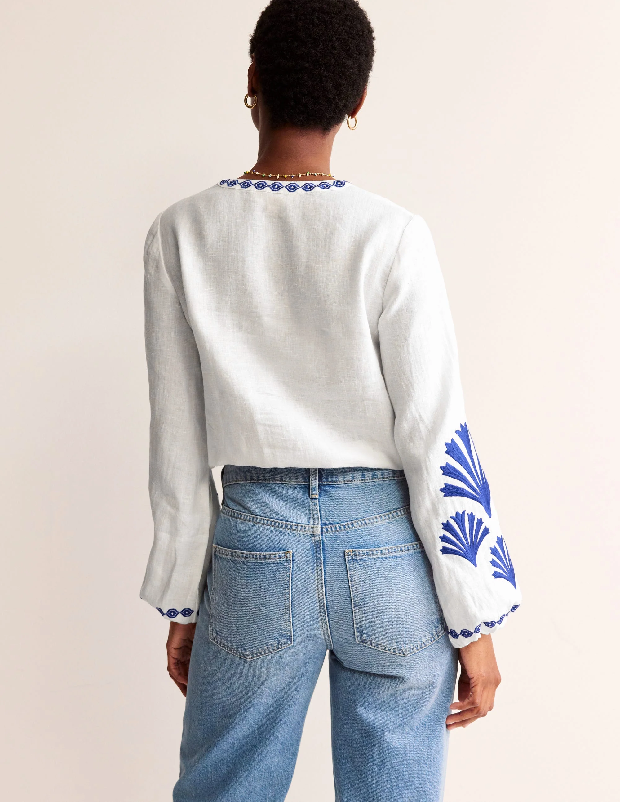 Bonnie Leinenoberteil-Surf the Web, Muscheln - Image 3