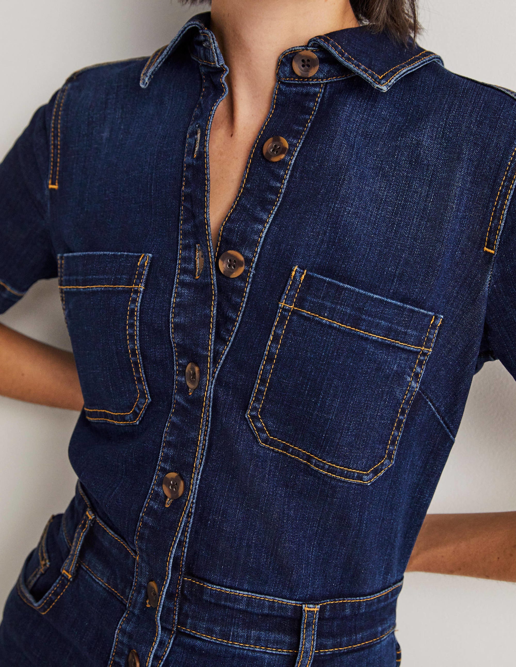 Bootcut-Jumpsuit aus Denim-Indigoblau - Image 2