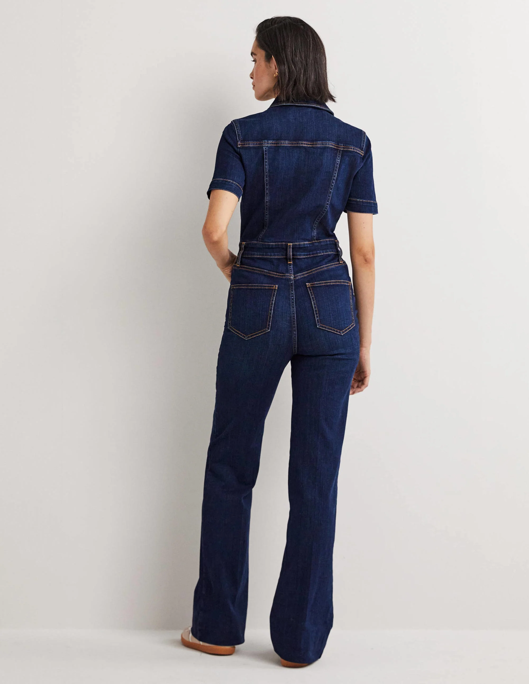 Bootcut-Jumpsuit aus Denim-Indigoblau - Image 3
