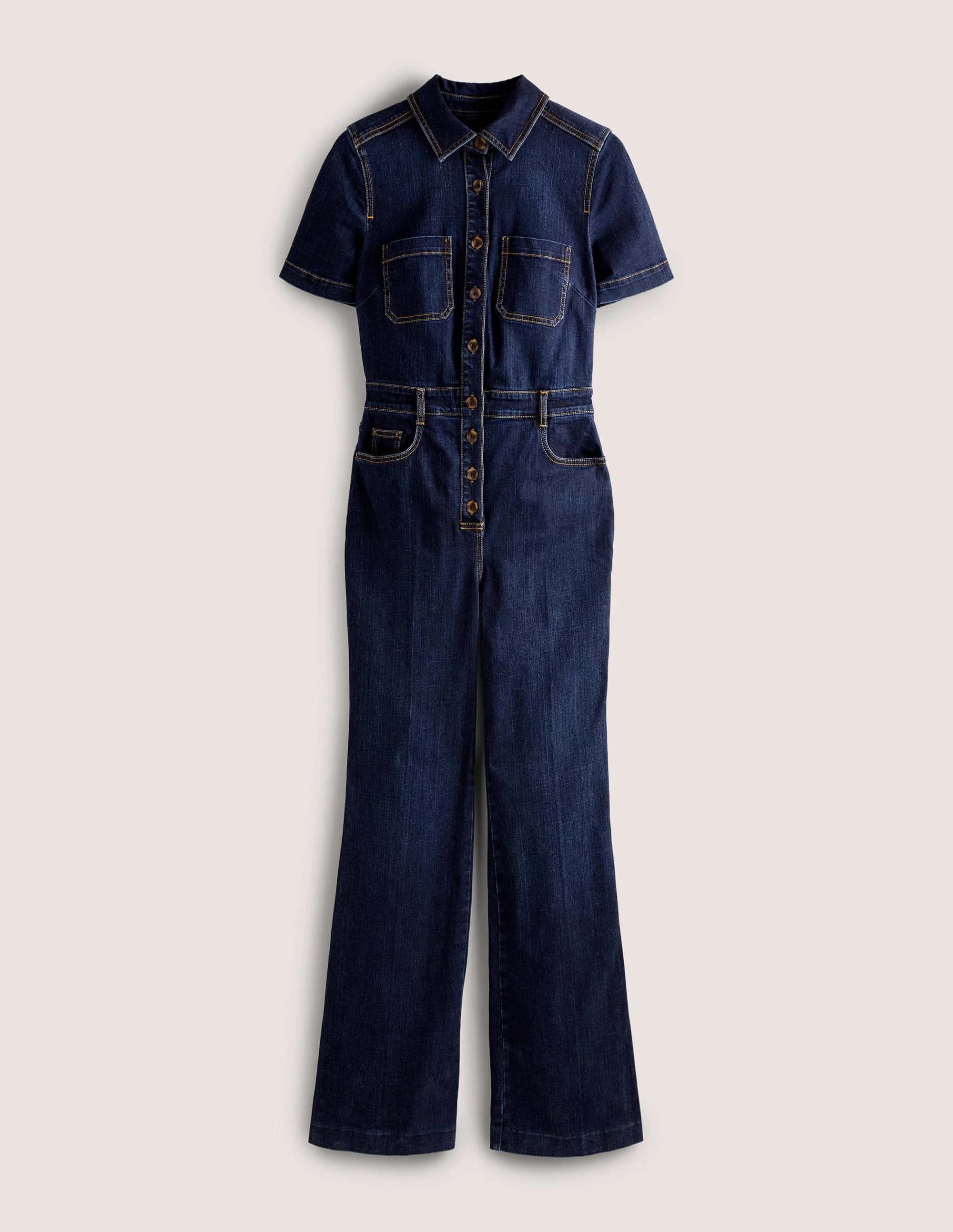 Bootcut-Jumpsuit aus Denim-Indigoblau - Image 5