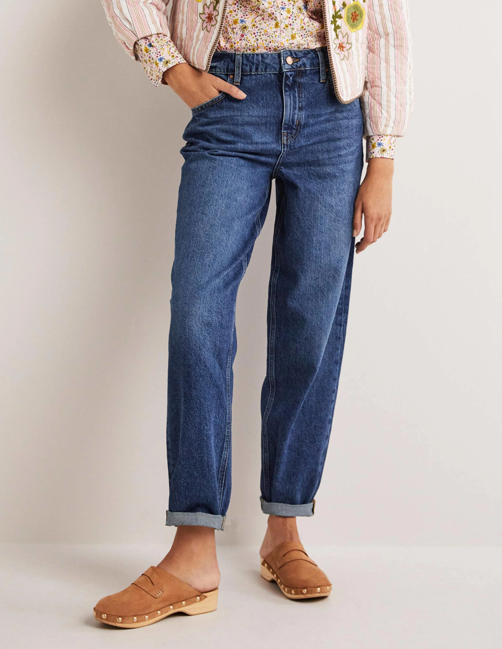 Boyfriend-Jeans-Mittleres Vintageblau - Image 4