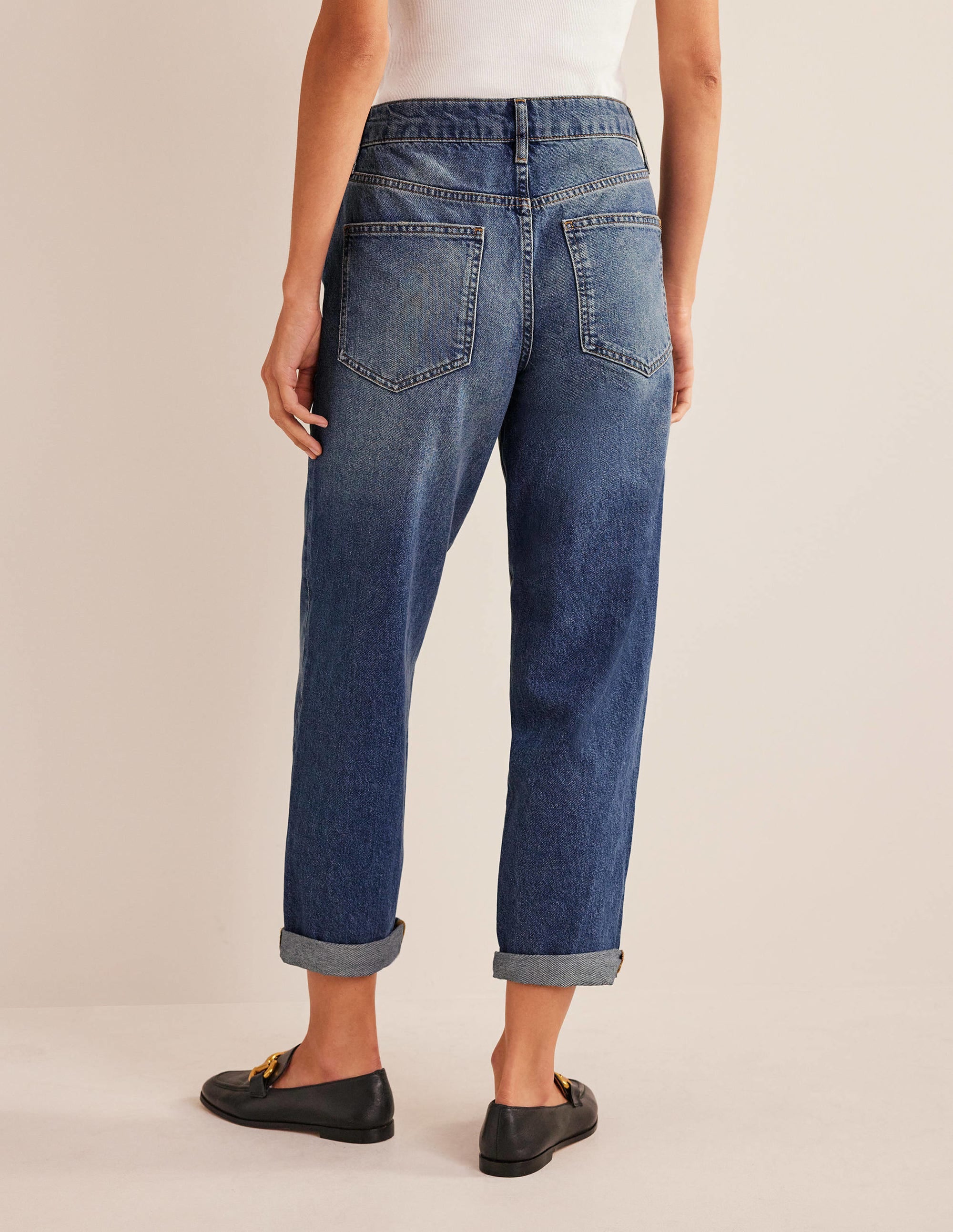 Boyfriend-Jeans-Weiß/Hirsch - Image 3