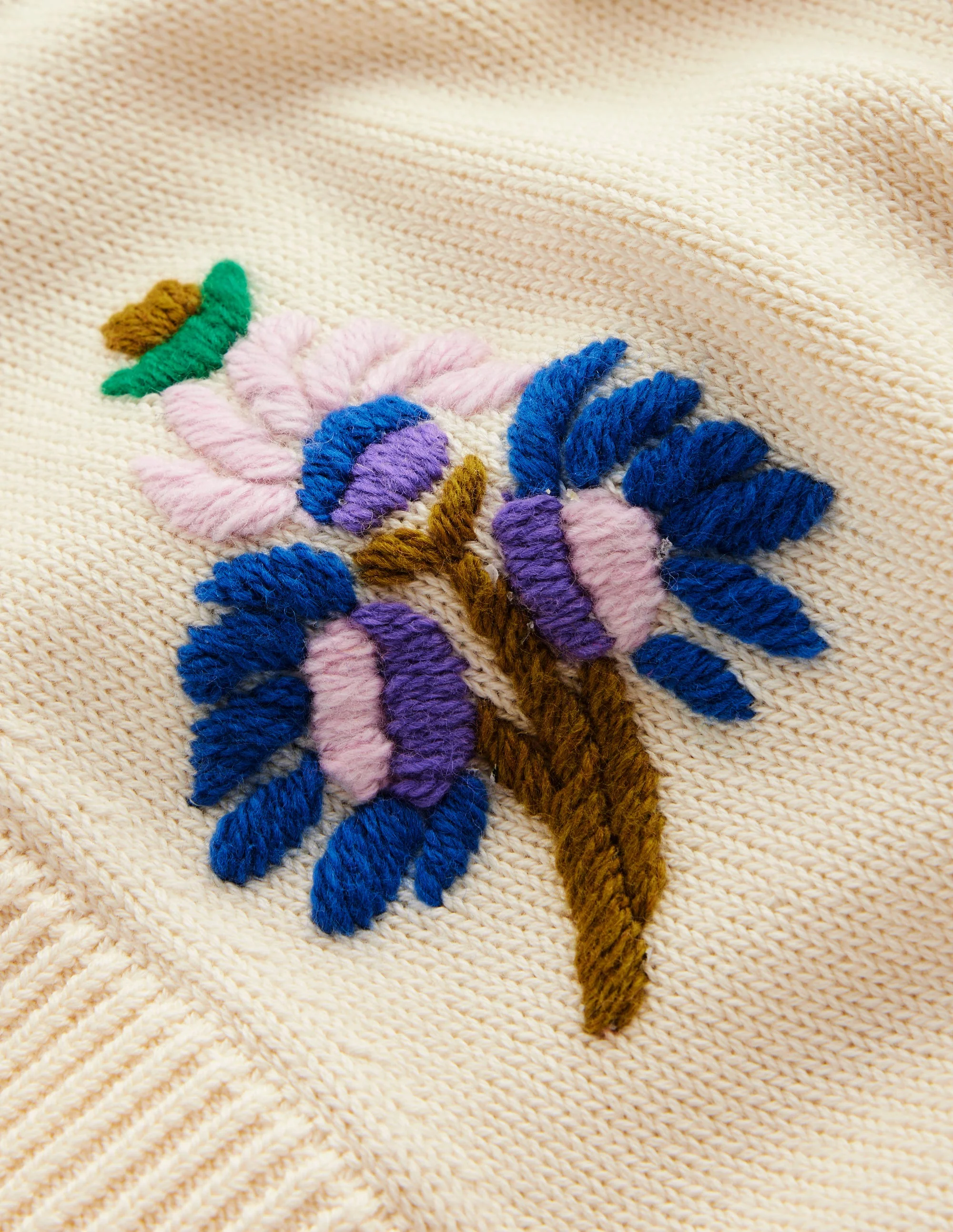 Breite Strickjacke mit Motiv-Warmes Naturweiß - Image 6