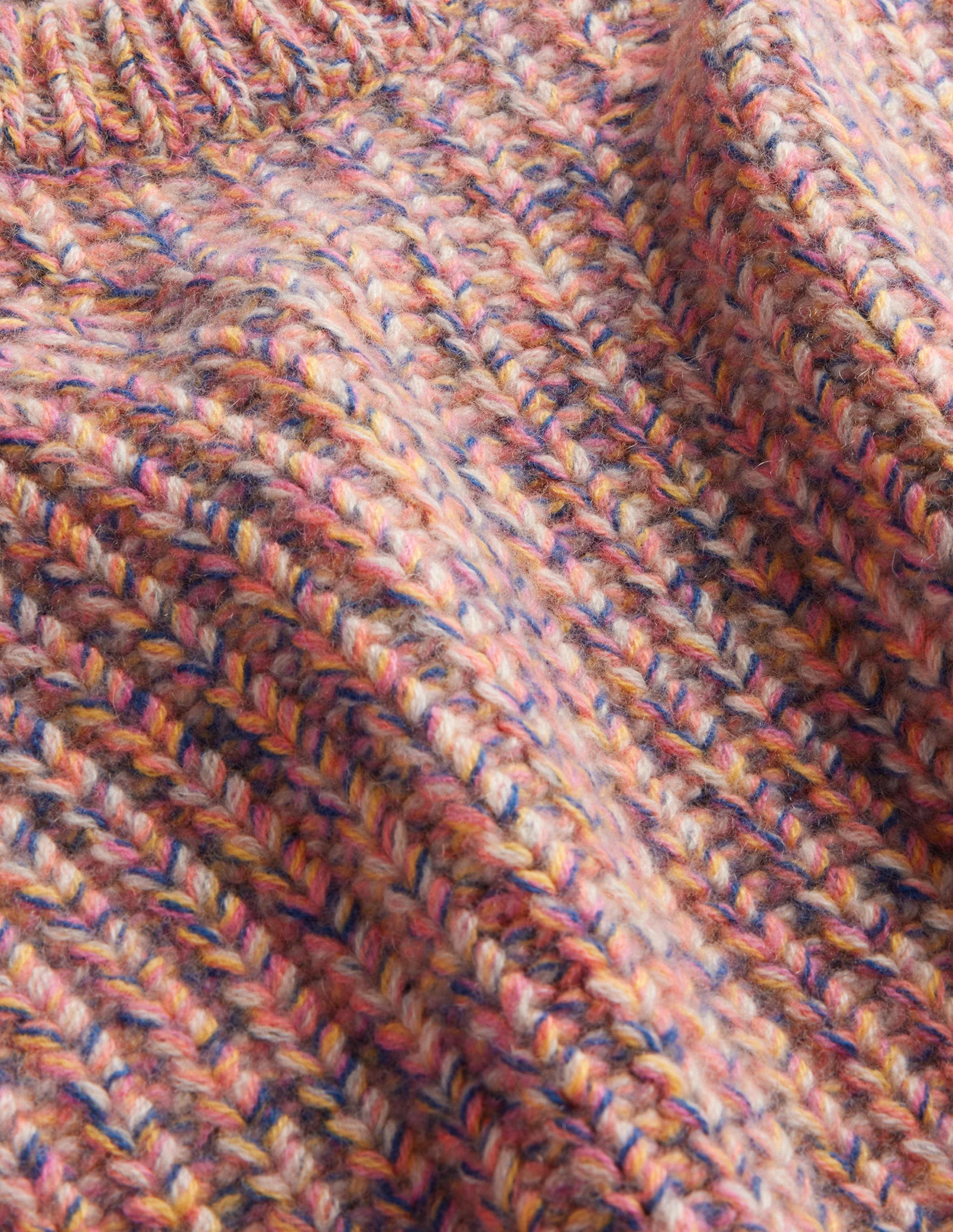Breiter Kaschmirpullover mit Rippstruktur-Dusty Rose Marl - Image 8