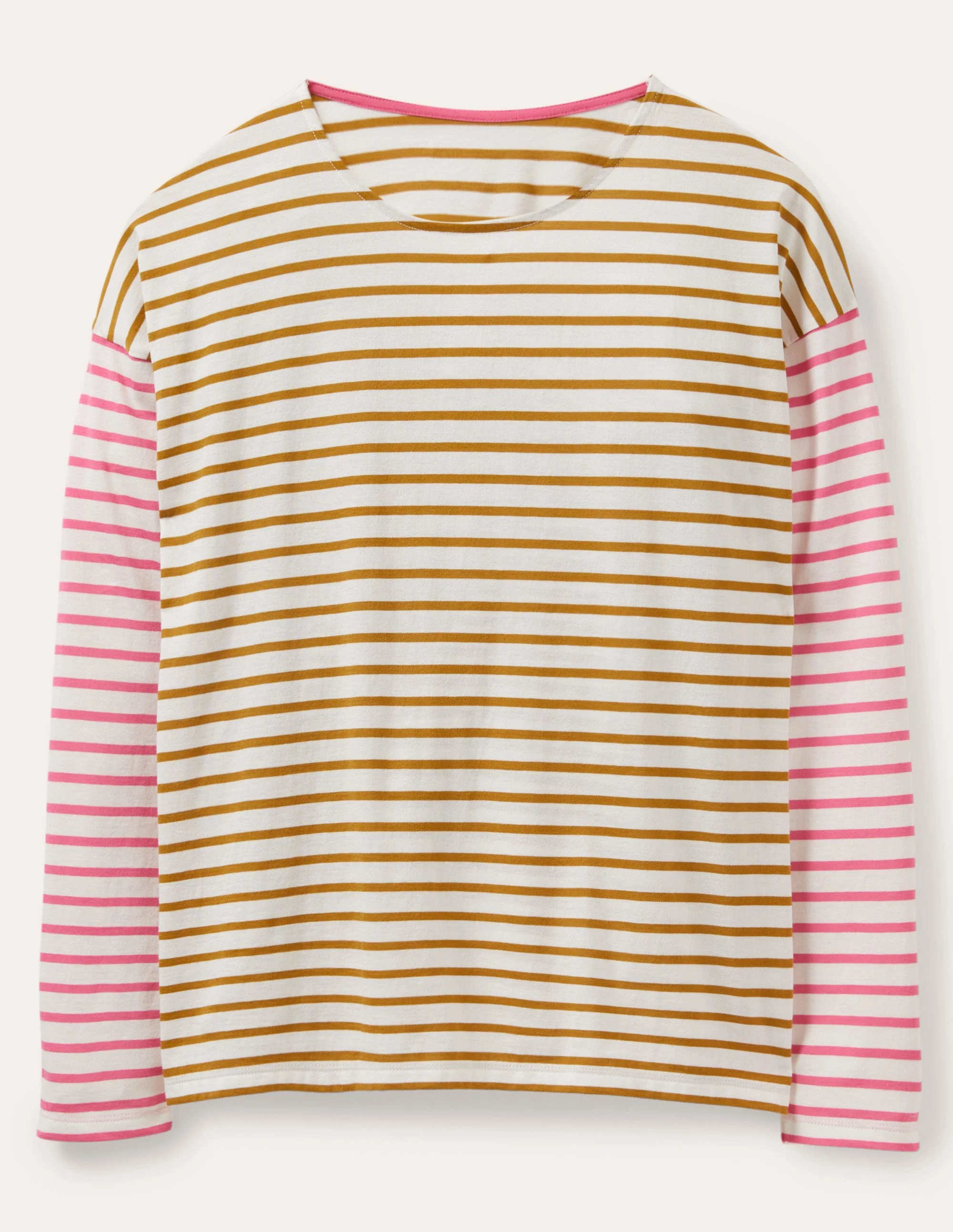 Bretonshirt mit überschnittenen Schultern-Naturweiß/Weihrauch, Gestreift - Image 6