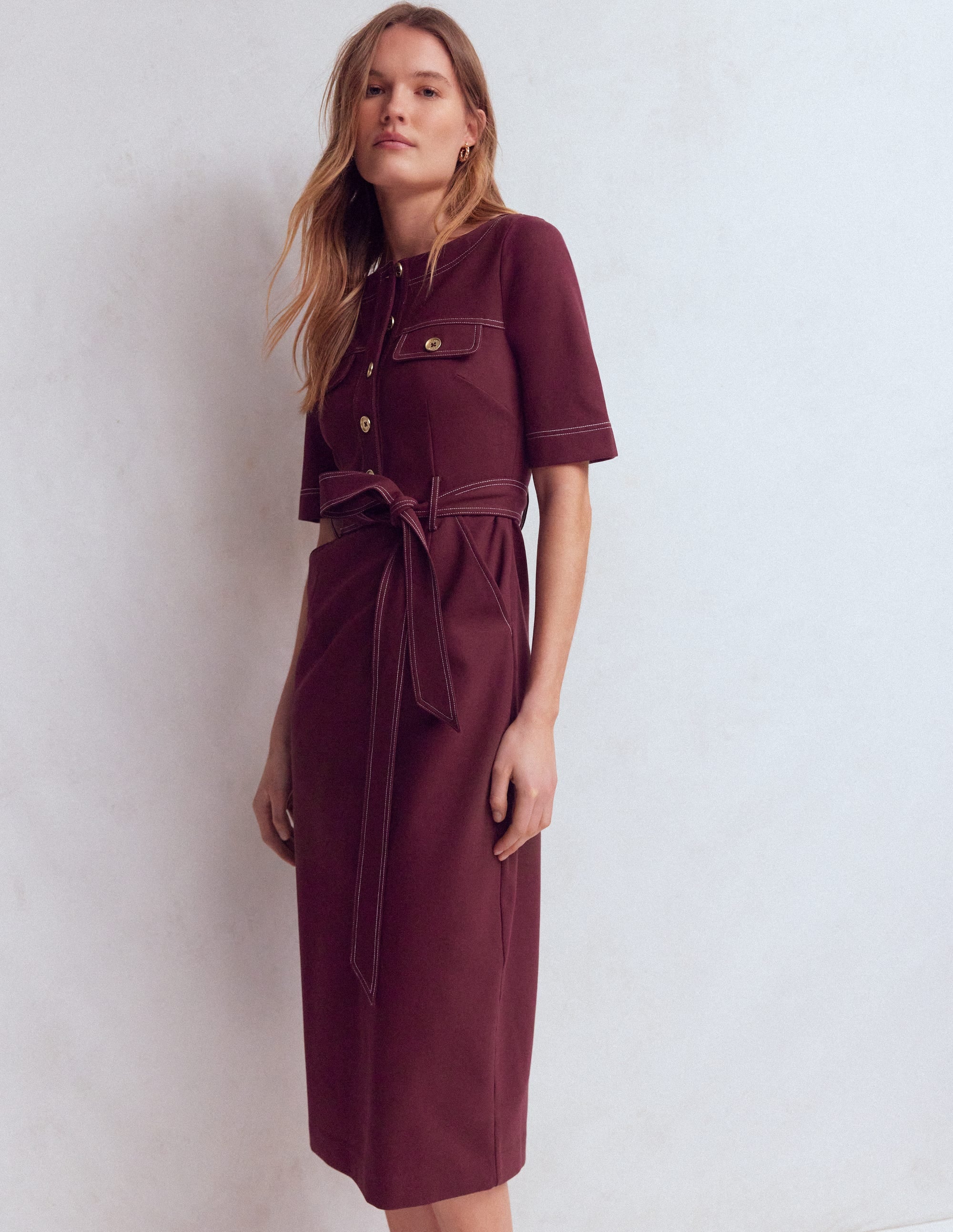 Bria Ponte-Midikleid-Dunkelviolett - Image 4