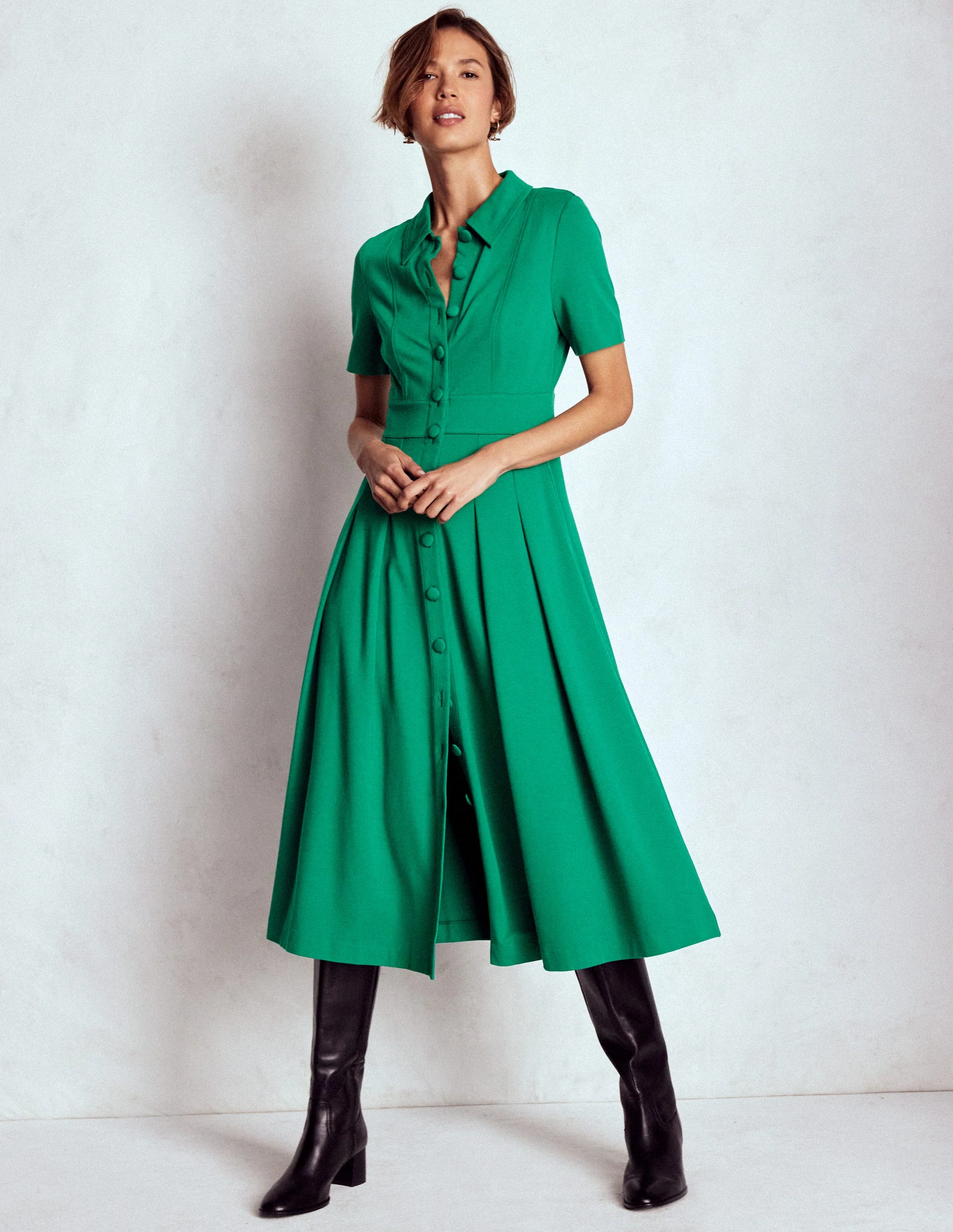 Bridget Ponte-Hemdblusenkleid-Juwelengrün - Image 4