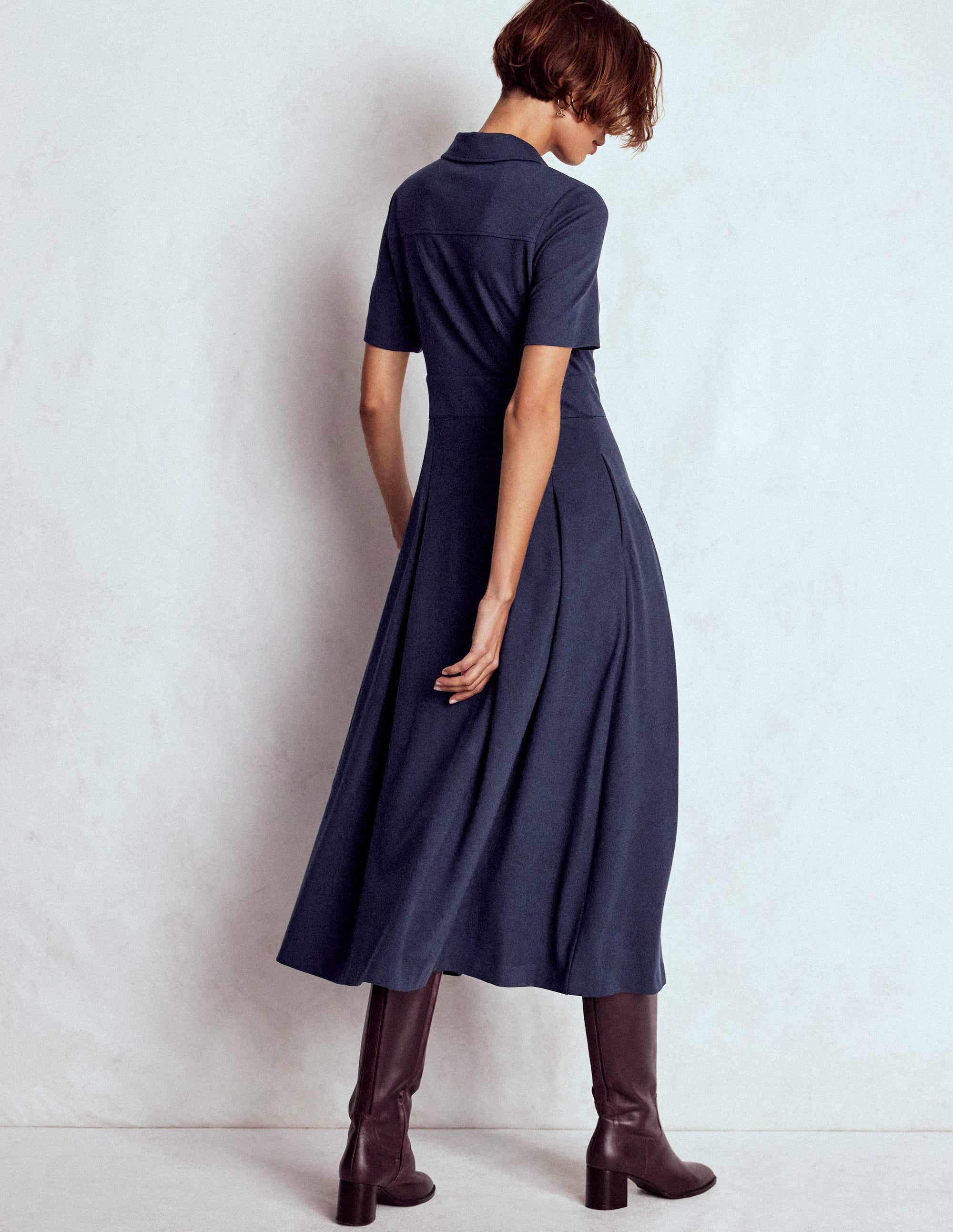 Bridget Ponte-Hemdblusenkleid-Marineblau - Image 4