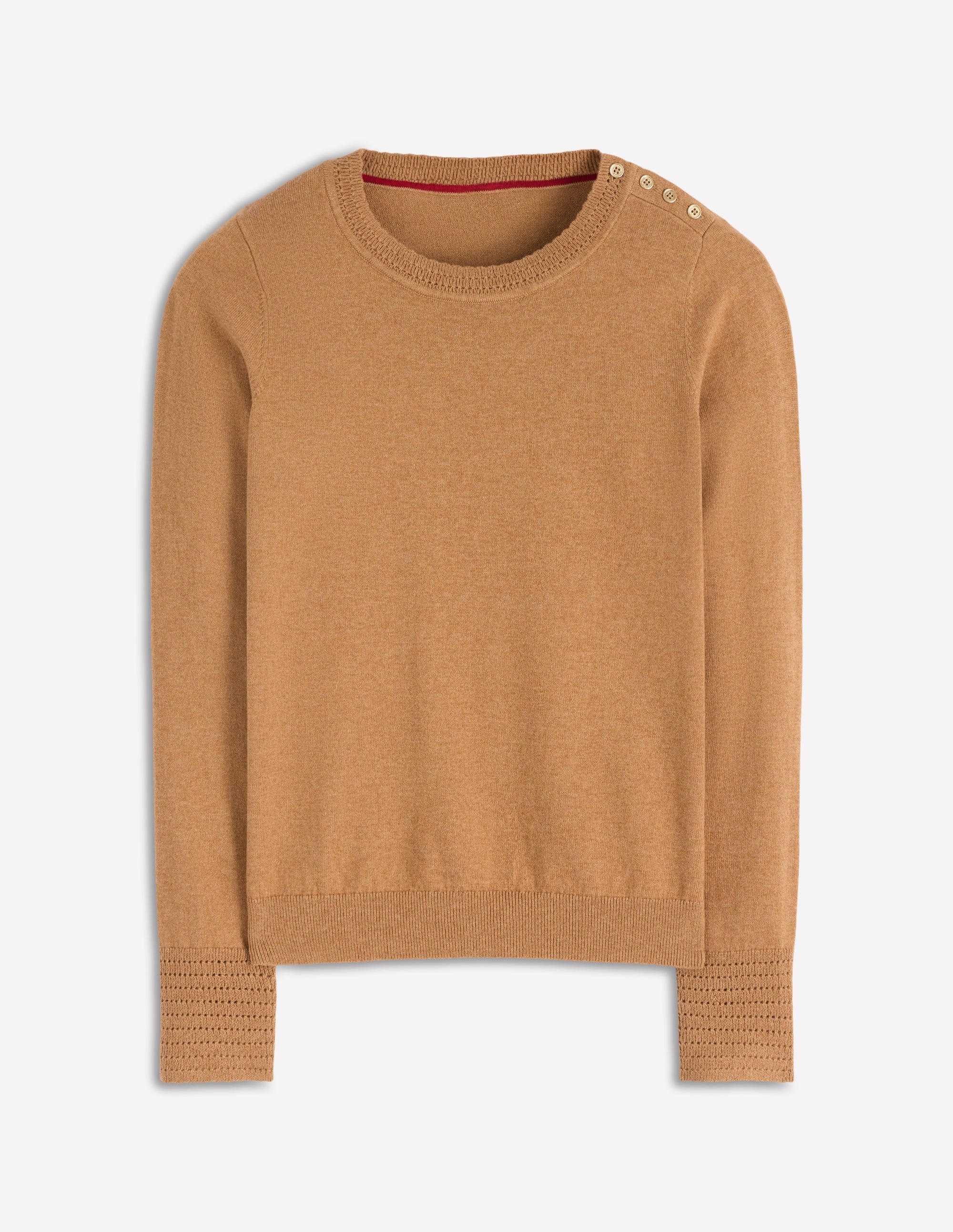 Briony Pullover mit Ziernähten-Camel Meliert - Image 7