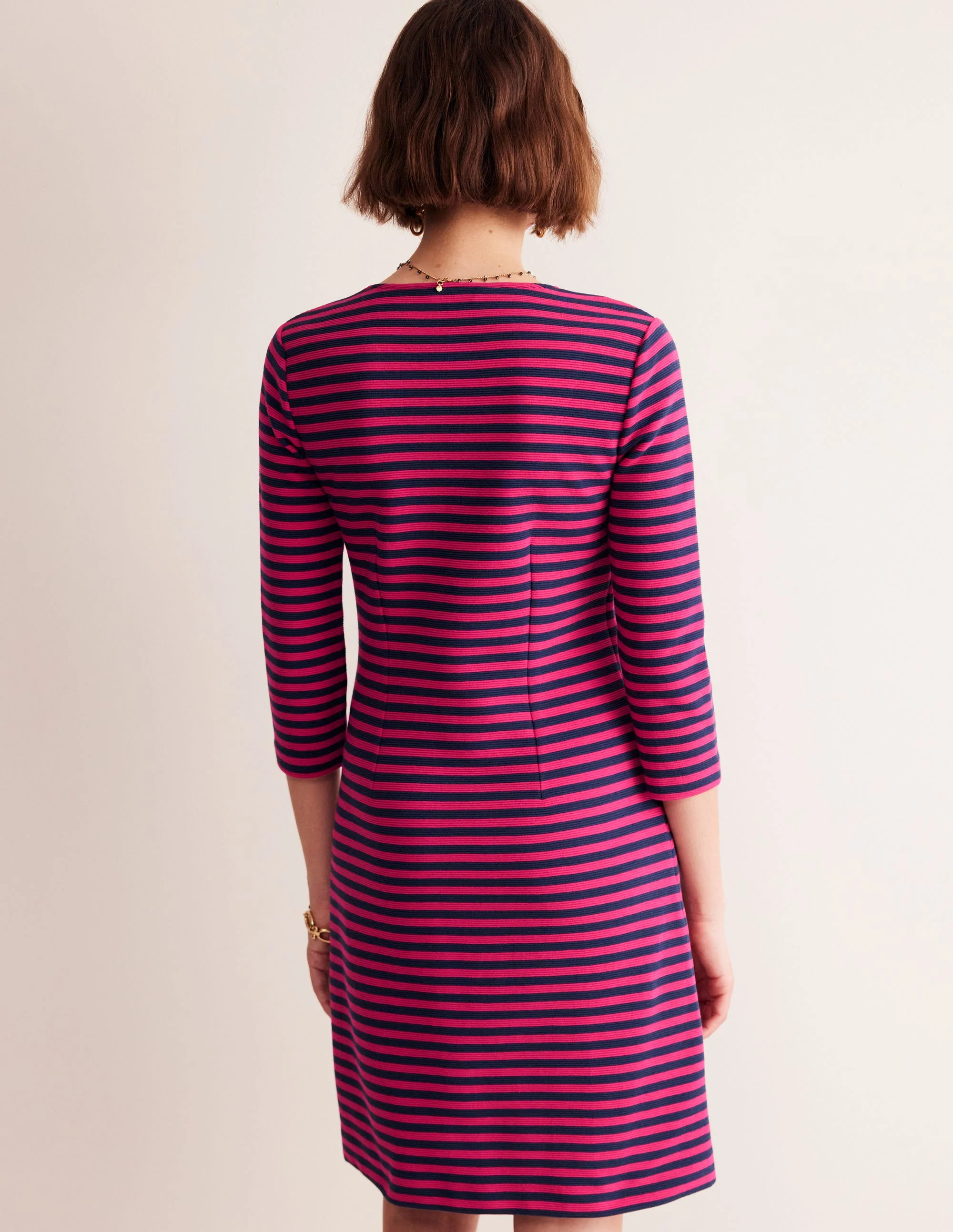 Bronte Ottoman-Kleid-Kirsche, Marineblau Gestreift - Image 3