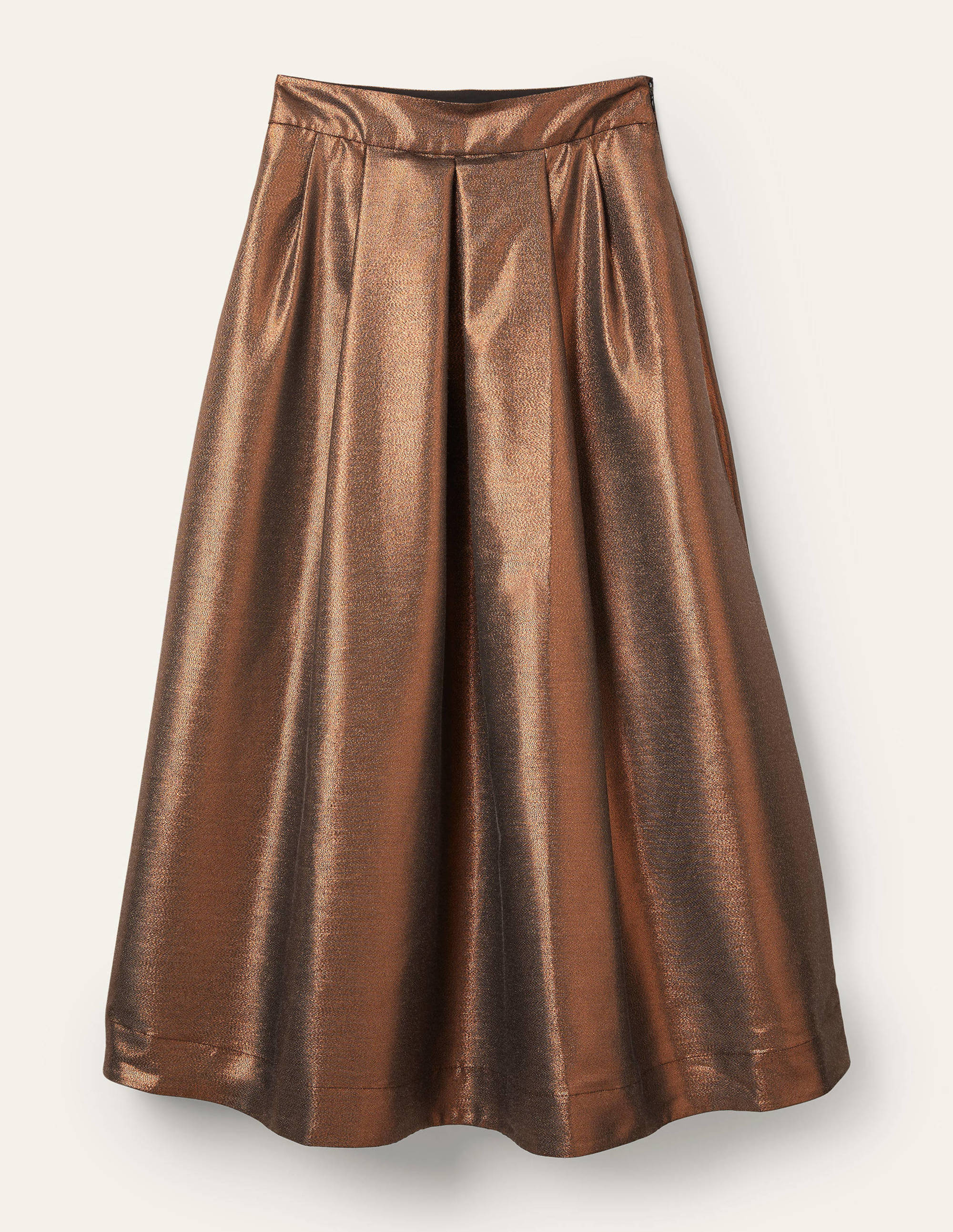 Bronzefarbener Midi-Tellerrock-Metallisch - Image 5