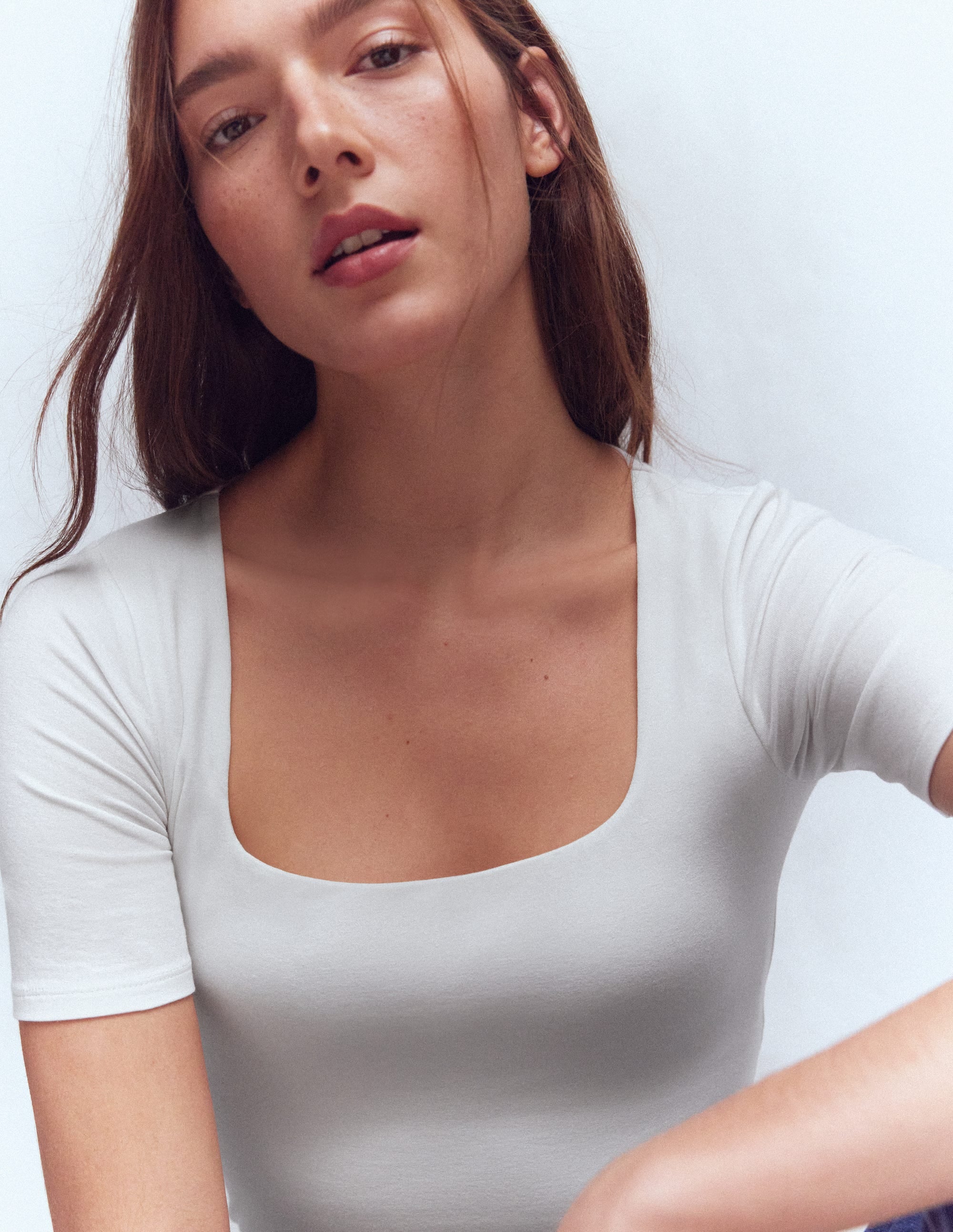 Brooke Doppellagiges T-Shirt-Weiß - Image 2