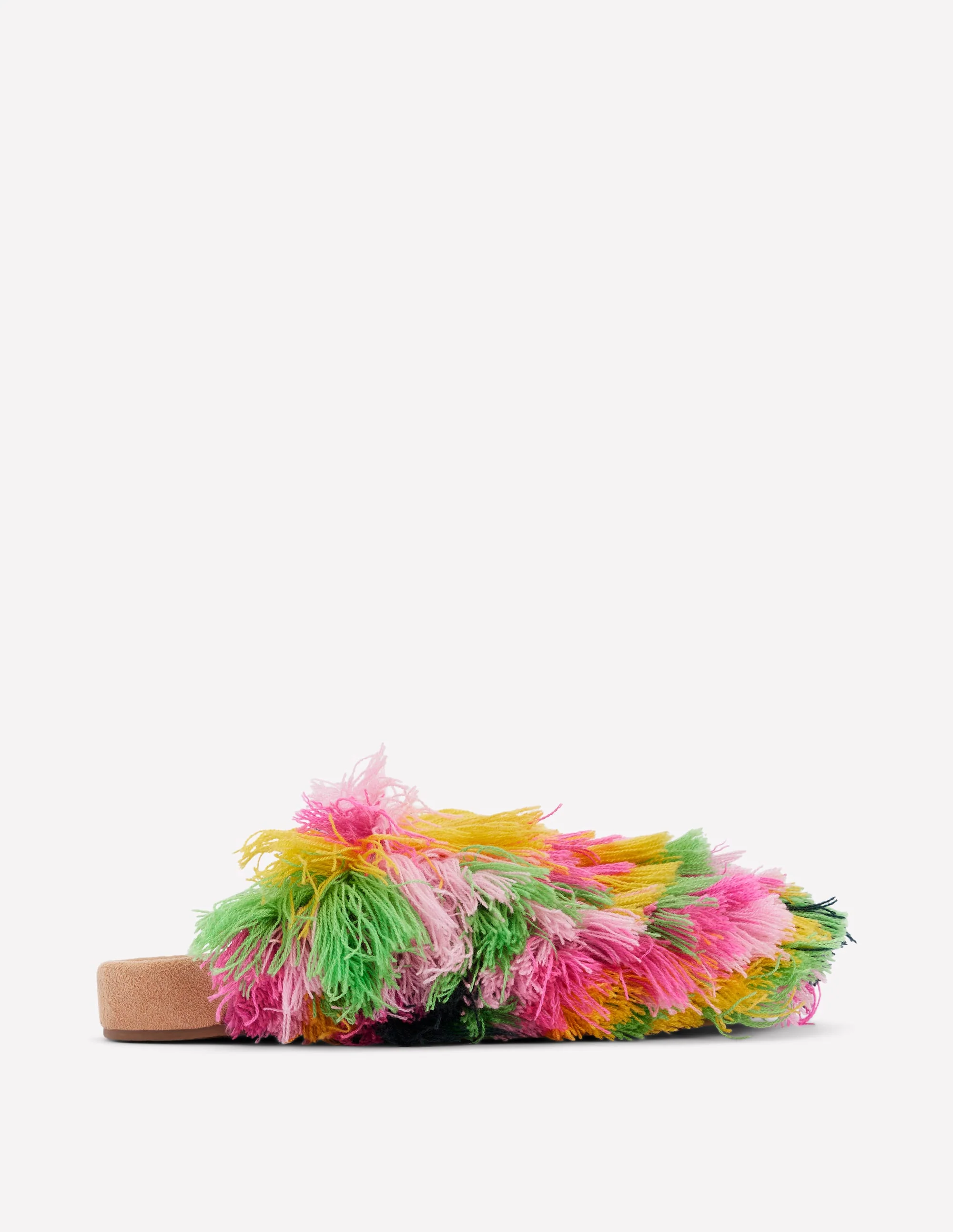 Bunte, texturierte Pantoletten-Bunt