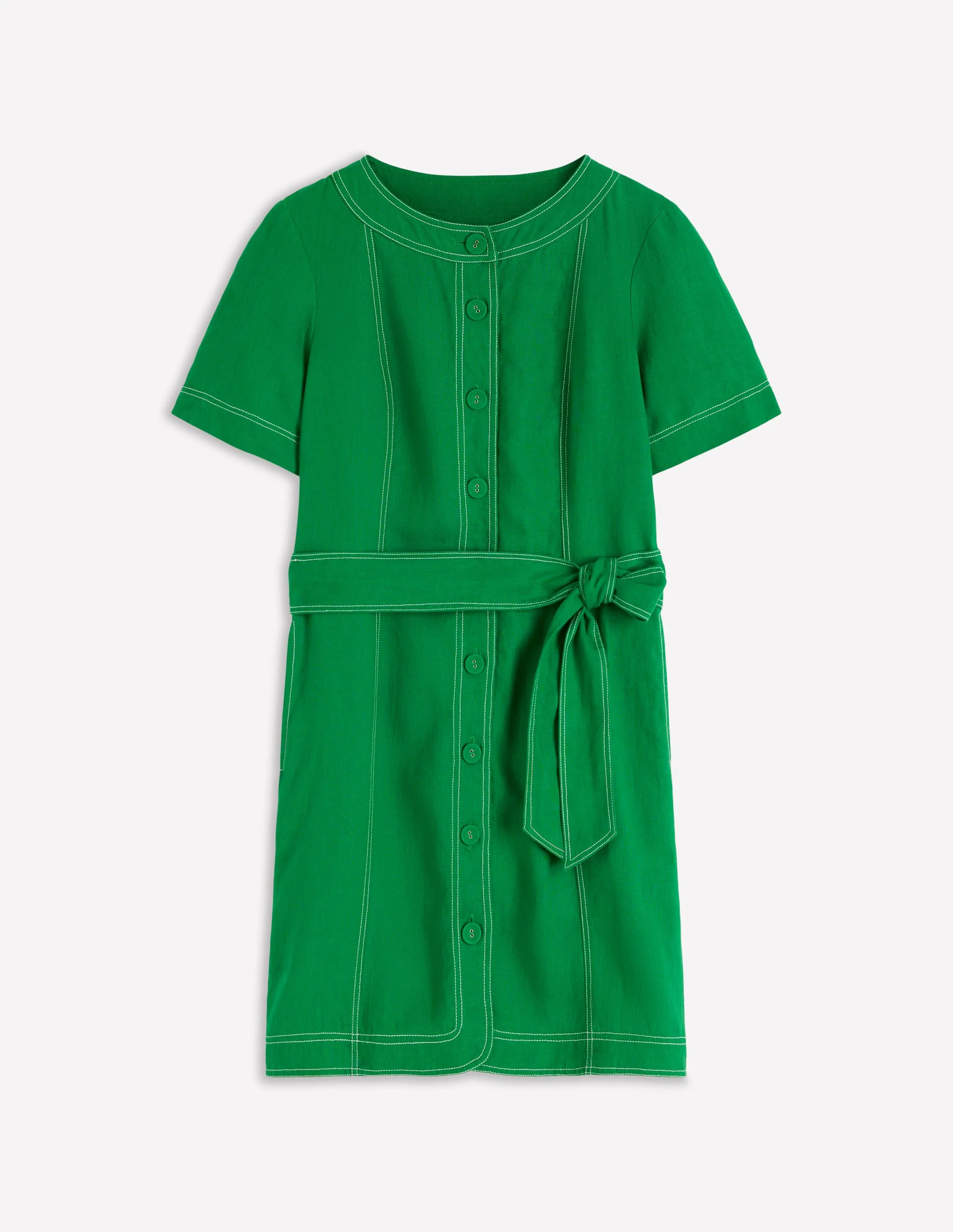 Callie Kurzes Leinenkleid-Highland-Grün - Image 6