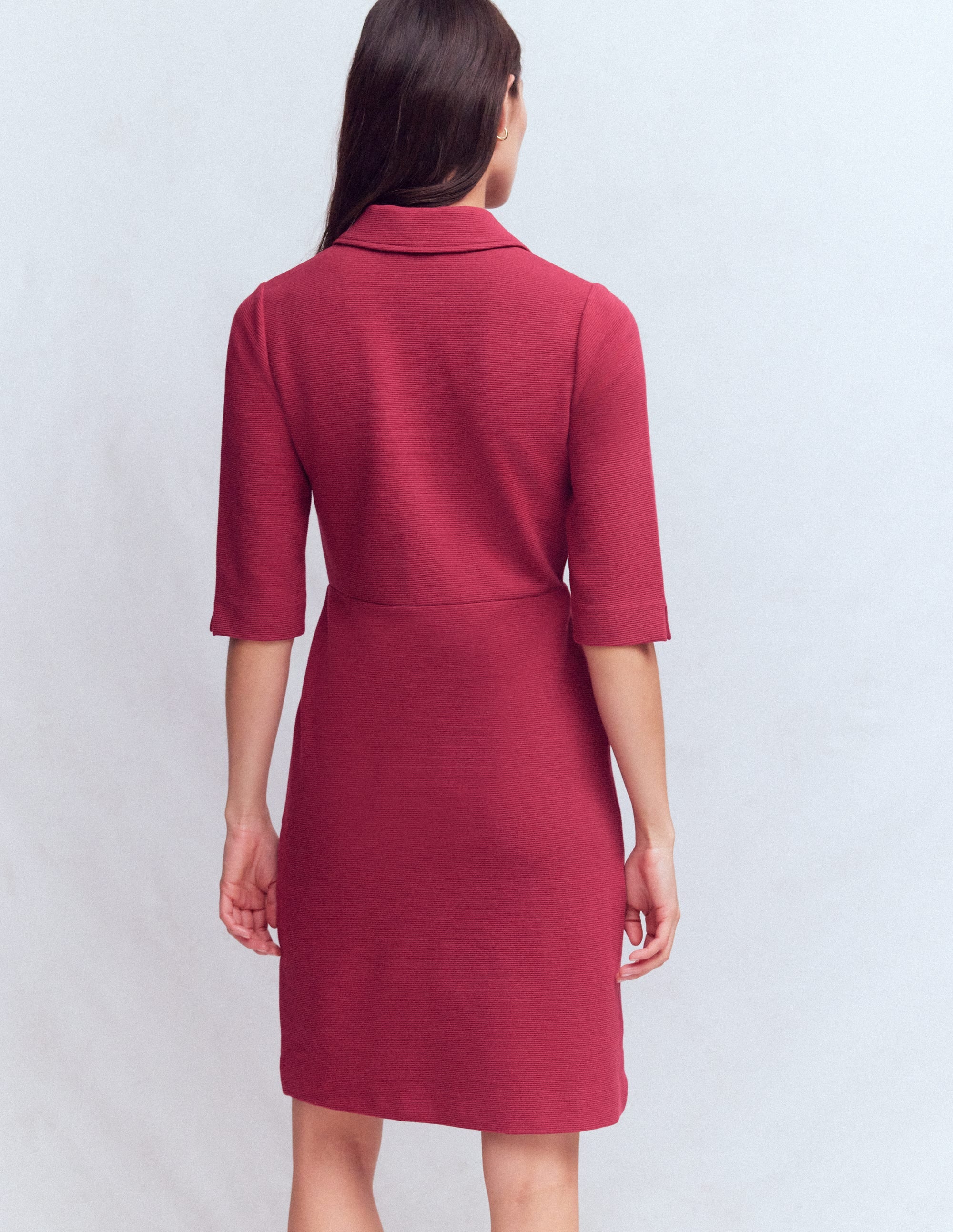 Cam Kurzärmliges Ottoman-Kleid-Rubinrot - Image 3
