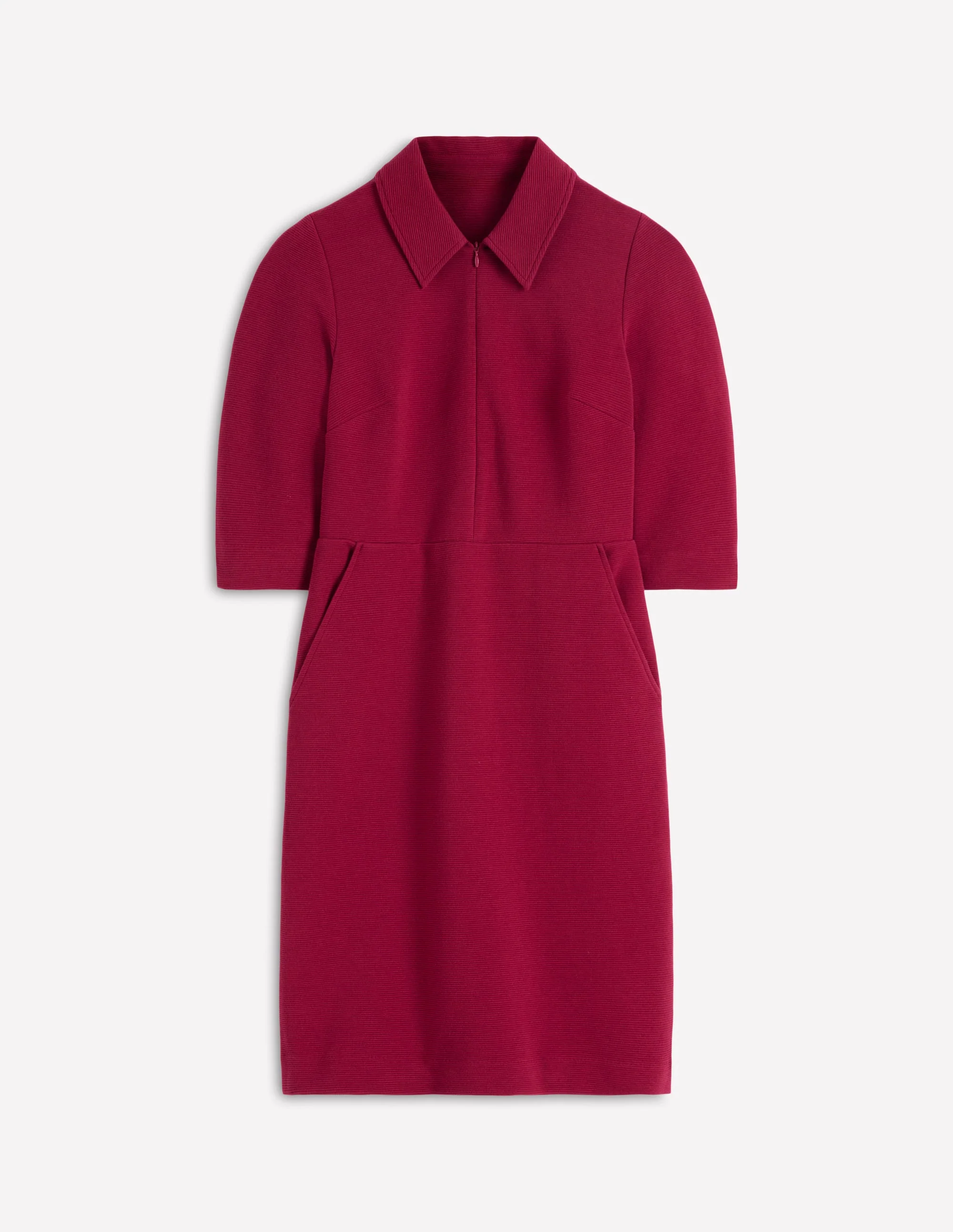 Cam Kurzärmliges Ottoman-Kleid-Rubinrot - Image 5