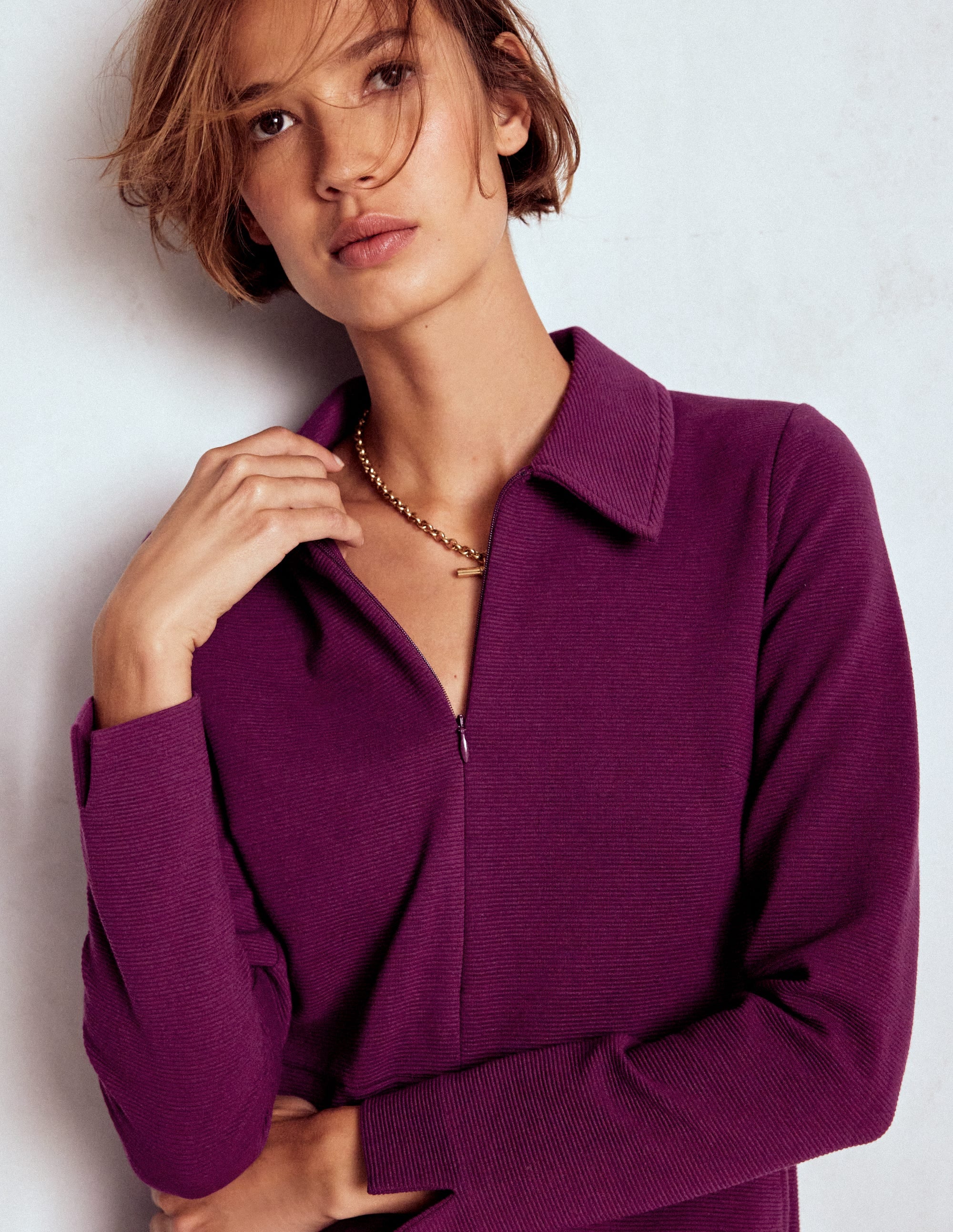 Cam Ottoman-Kleid mit Reißverschluss-Pflaumenmarmelade - Image 2