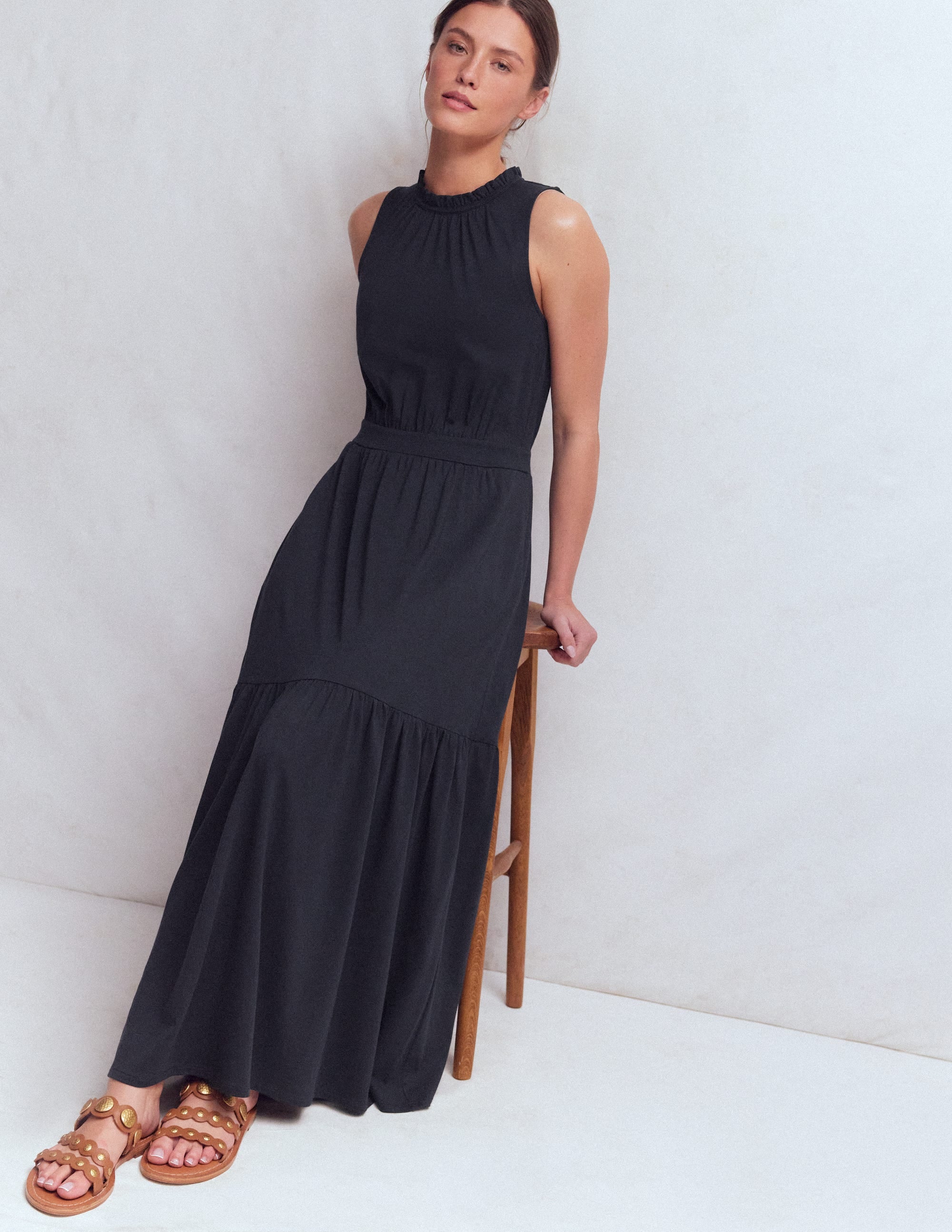 Camalie Jersey-Maxikleid-Marineblau - Image 5