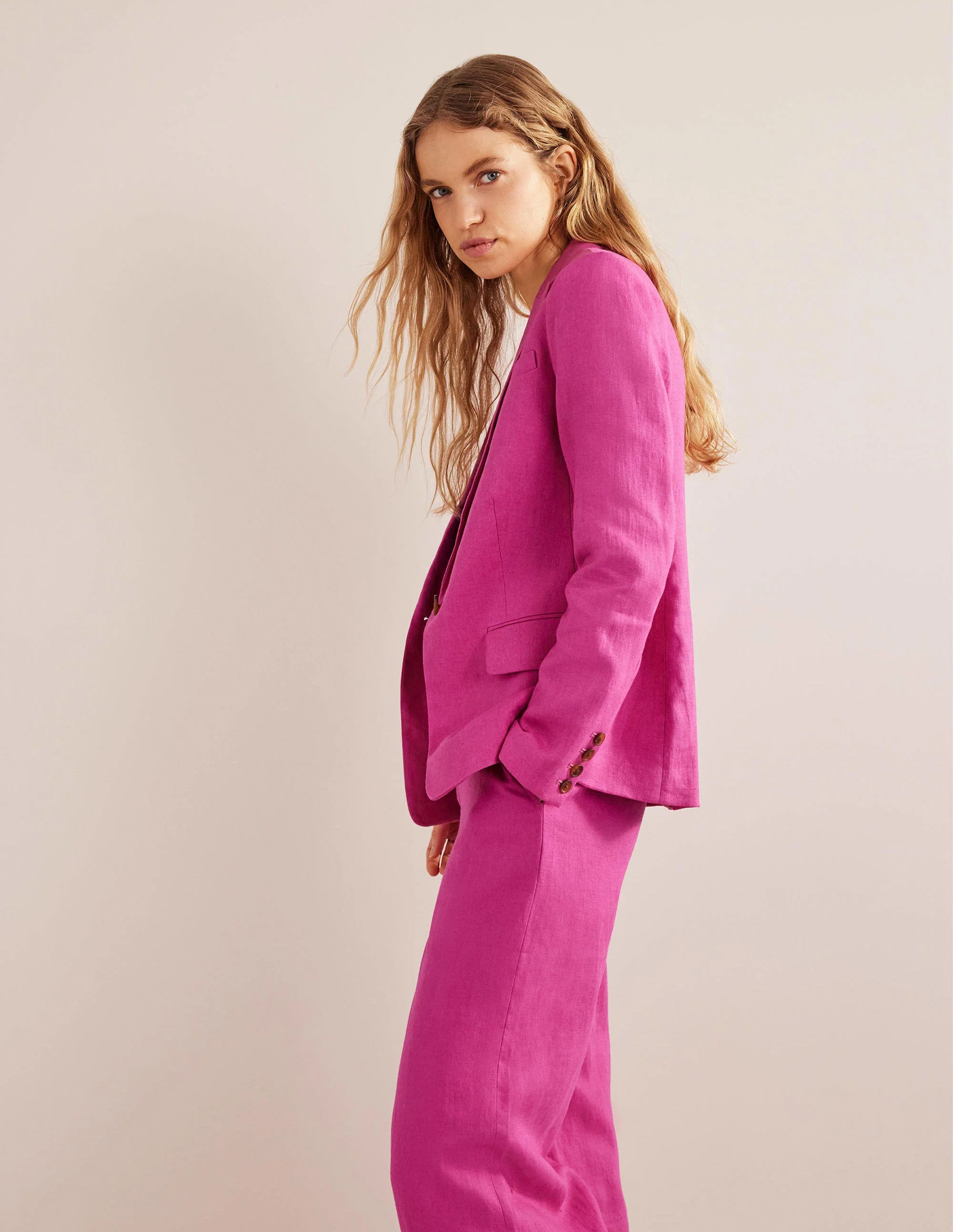 Cambridge Leinenblazer-Magenta - Image 4