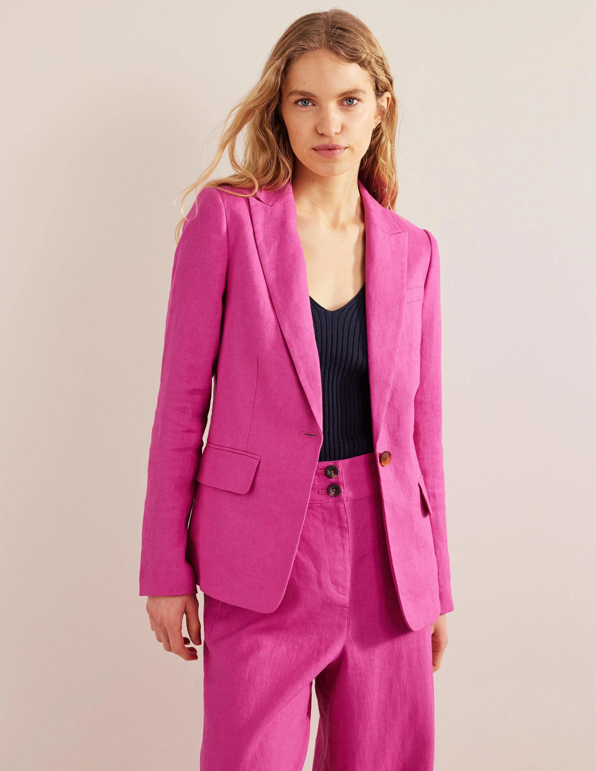 Cambridge Leinenblazer-Magenta - Image 5