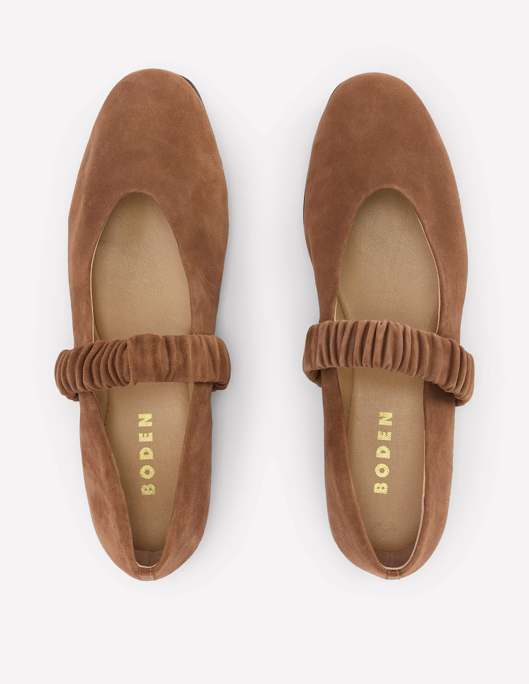 Camilla Geraffte Ballerinas-Raue Umbra Wildleder - Image 4
