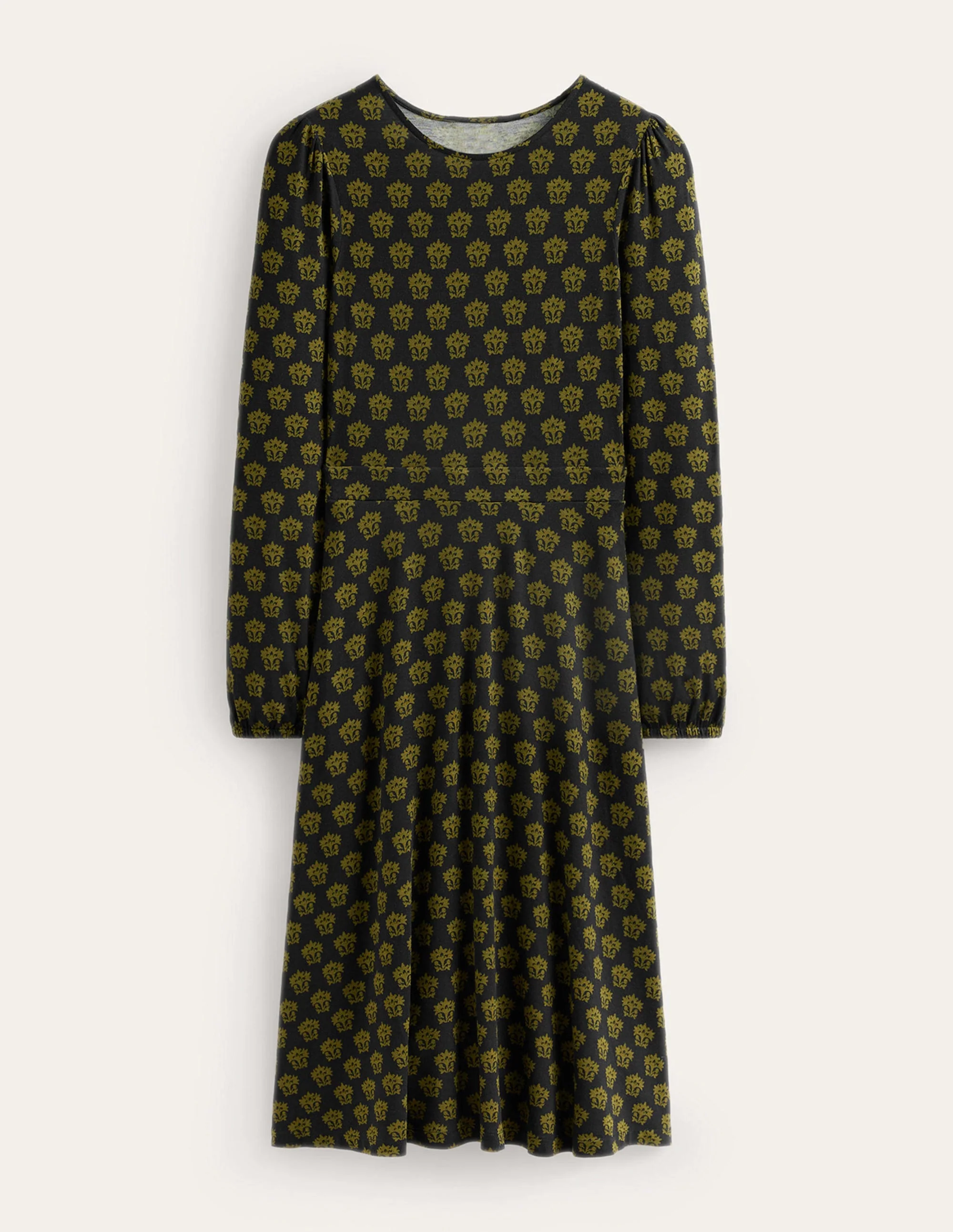 Camille Midikleid aus Jersey-Schwarz, Lilie - Image 5