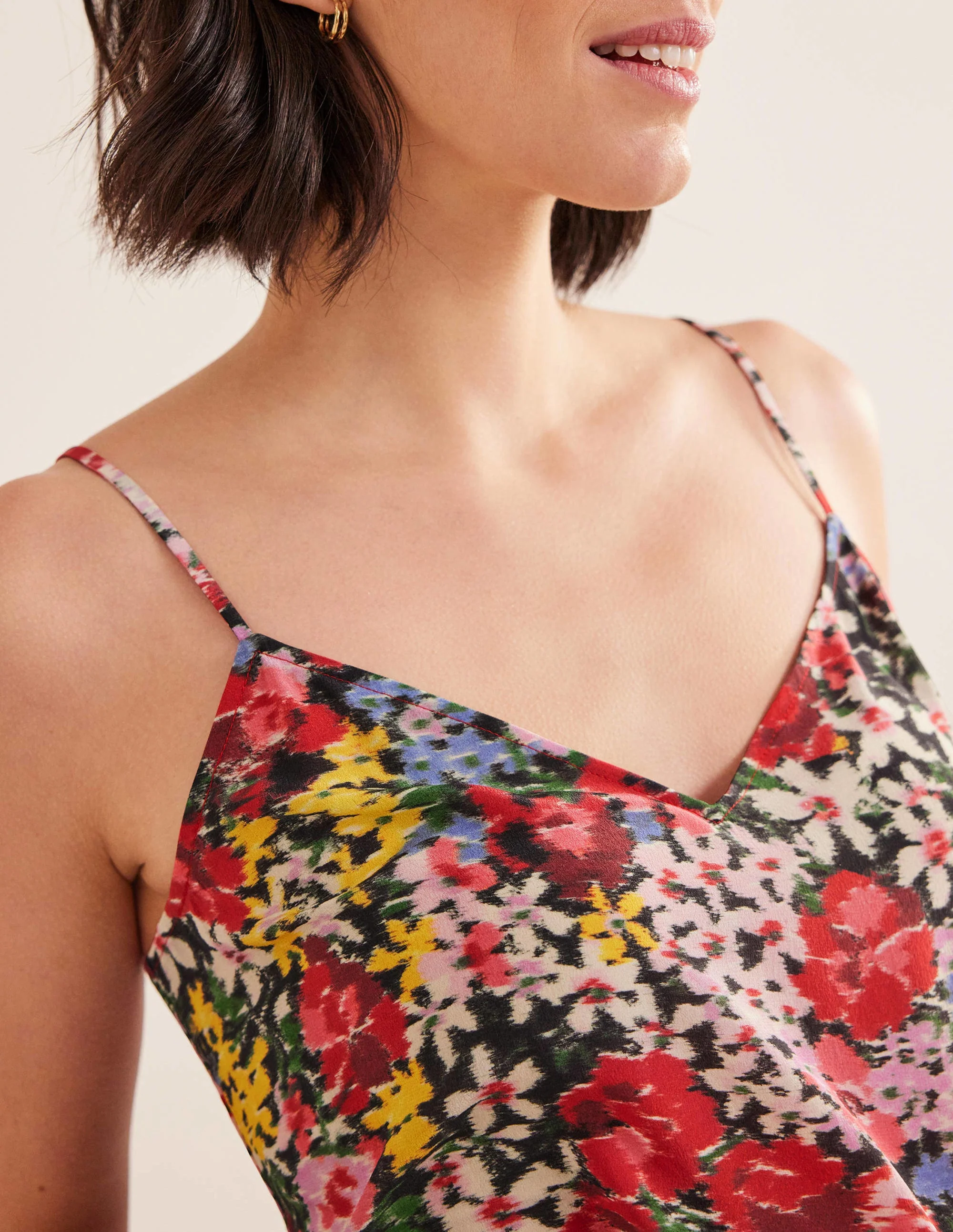 Camisole aus Seide-Bunt, Moiré-Blüten - Image 2