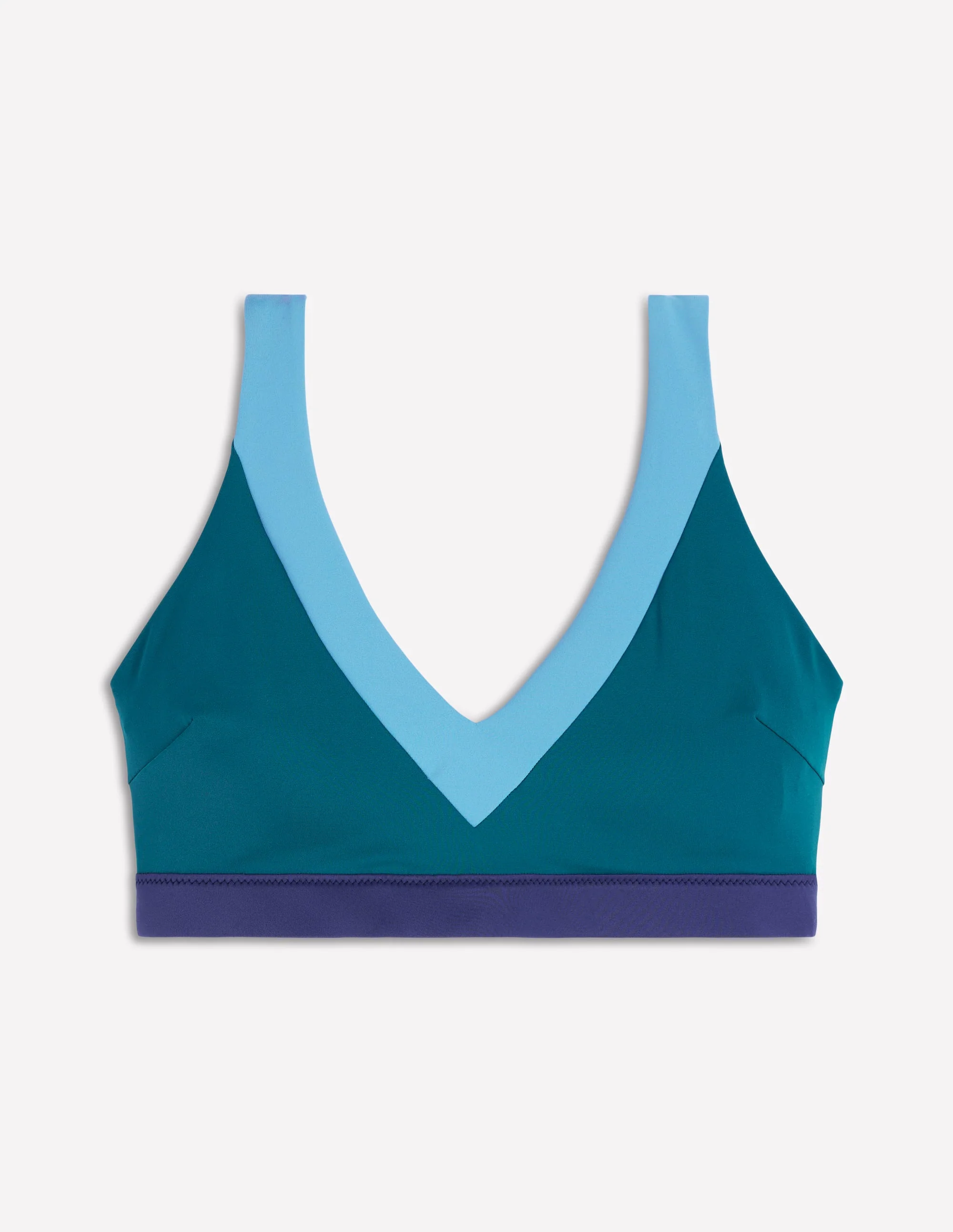 Campania Bikinioberteil mit gekreuzten Rückenträgern-Marineblau, Grün, Blau Blockfarben - Image 6