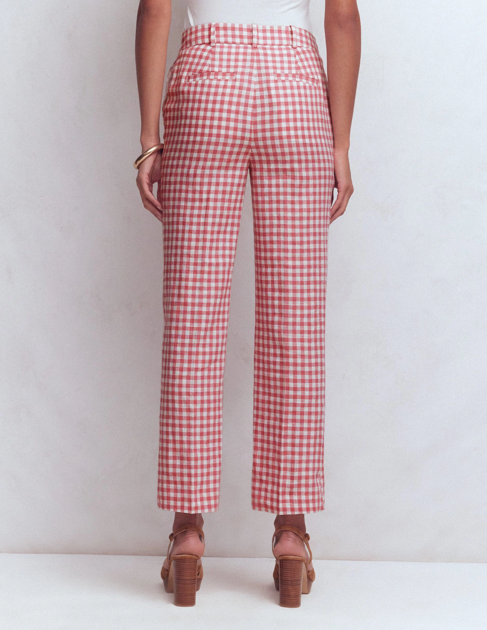 Canonbury 7/8-Leinenhose-Vintage-Rosa Vichykaro - Image 3