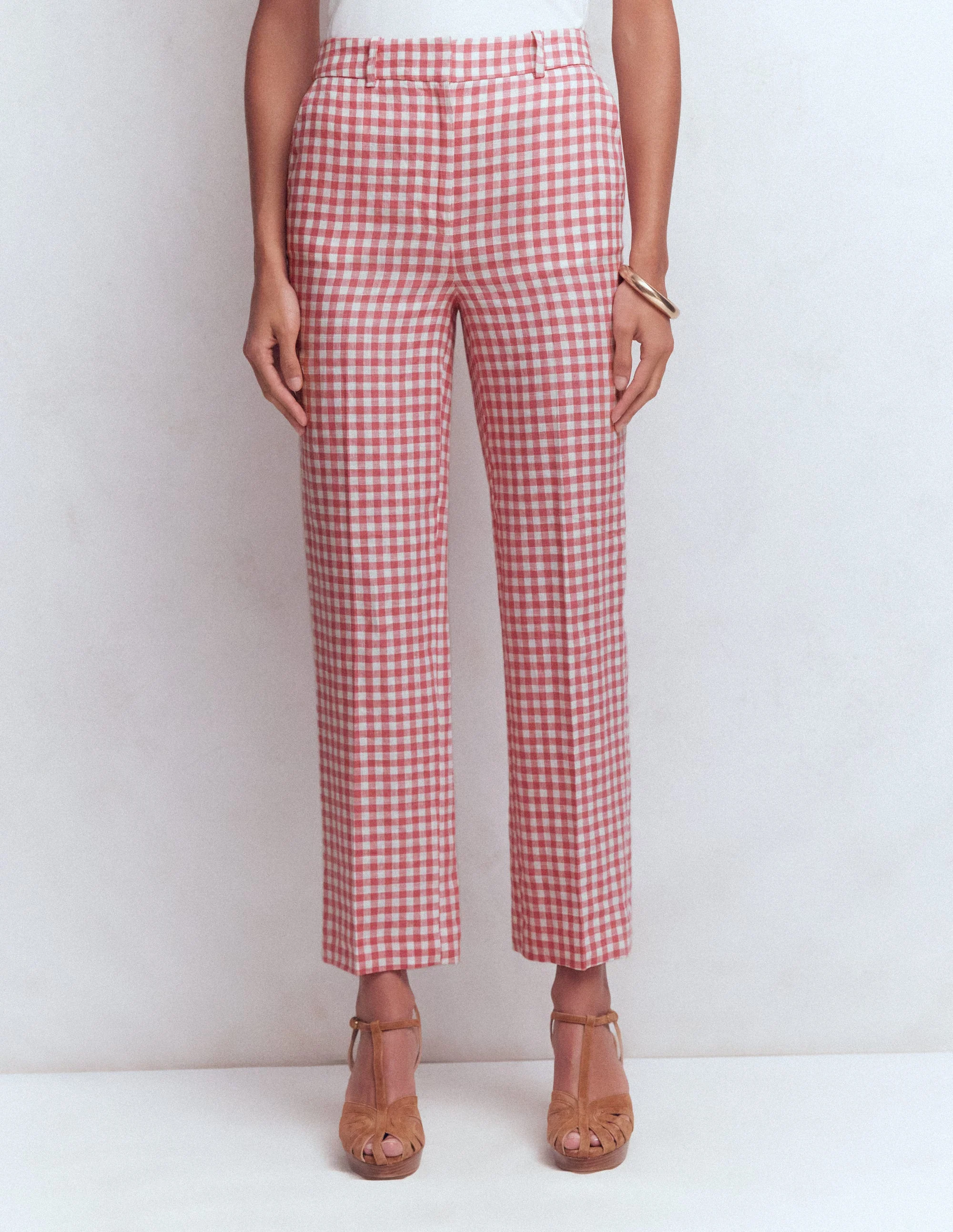 Canonbury 7/8-Leinenhose-Vintage-Rosa Vichykaro - Image 5
