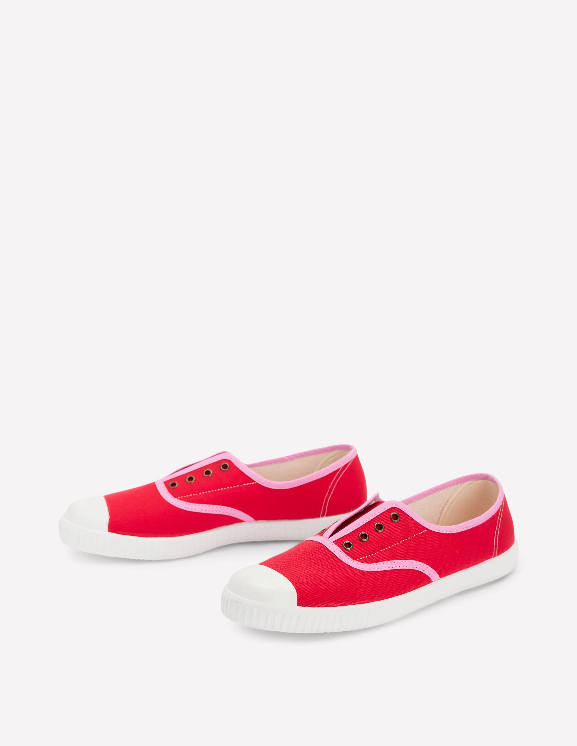 Canvas-Turnschuhe ohne Schnürung-Briefkastenrot/Sanftes Rosa - Image 3