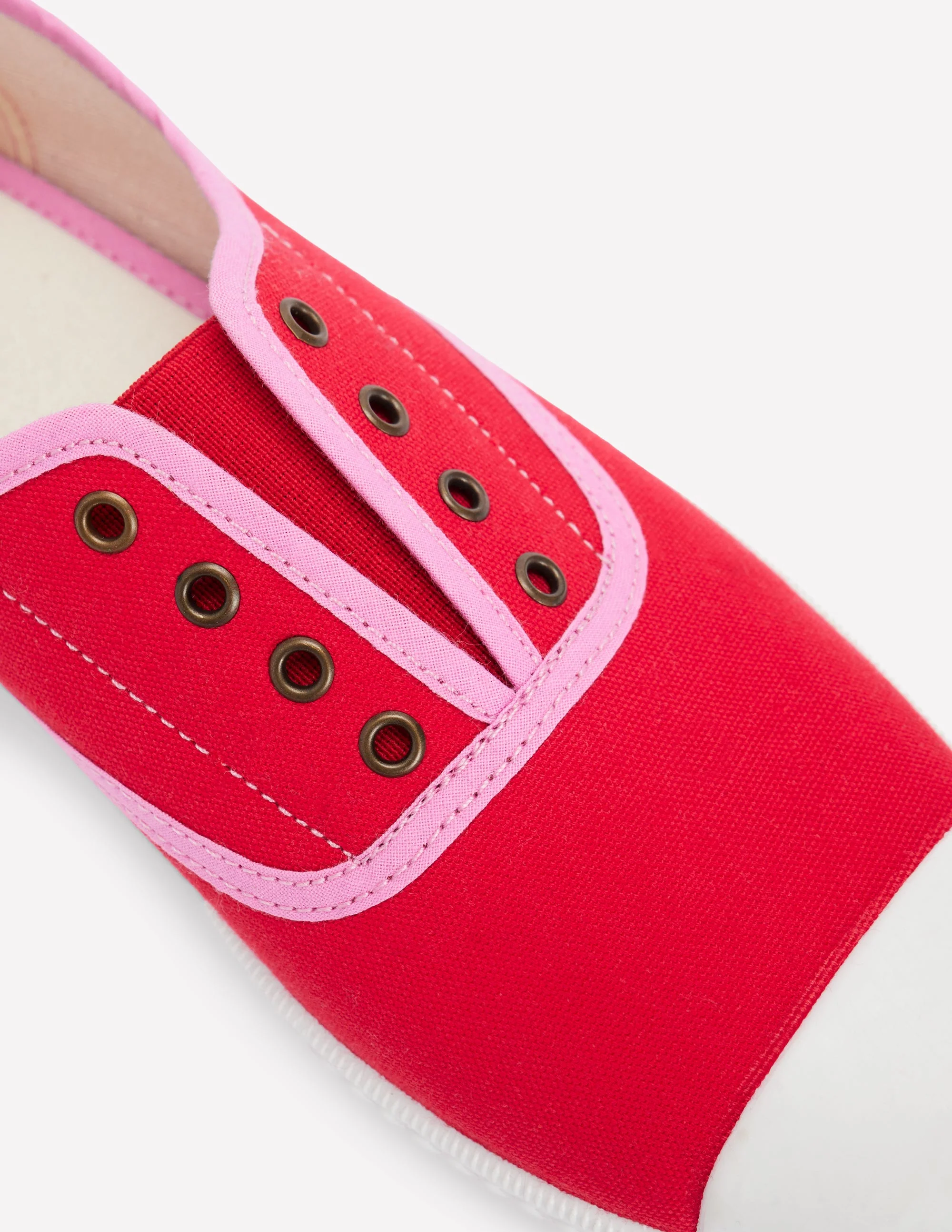 Canvas-Turnschuhe ohne Schnürung-Briefkastenrot/Sanftes Rosa - Image 4