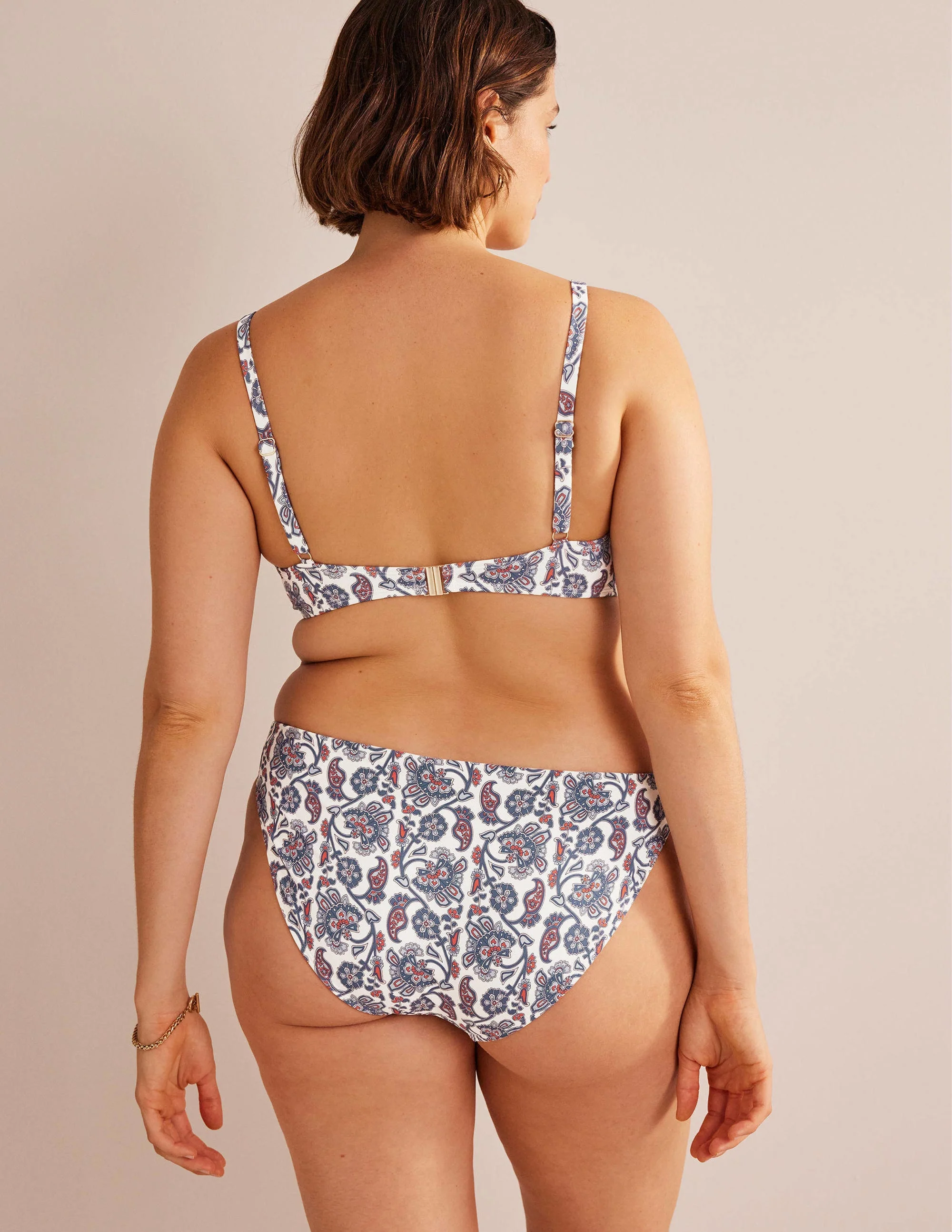 Capri Bikinioberteil mit Körbchen-Naturweiß/Blau, Paisleymuster - Image 6