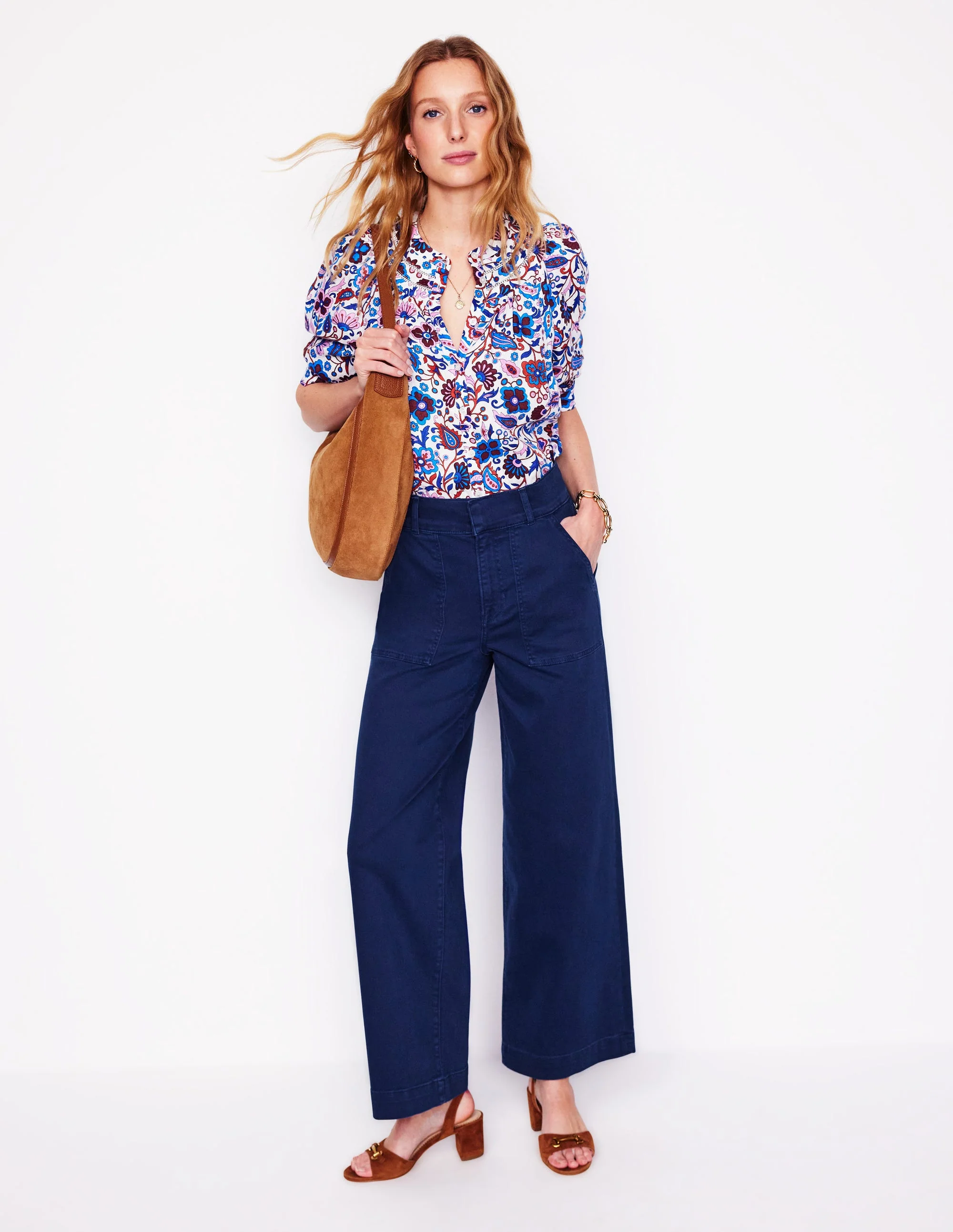 Cargohose mit weitem Bein-Marineblaue