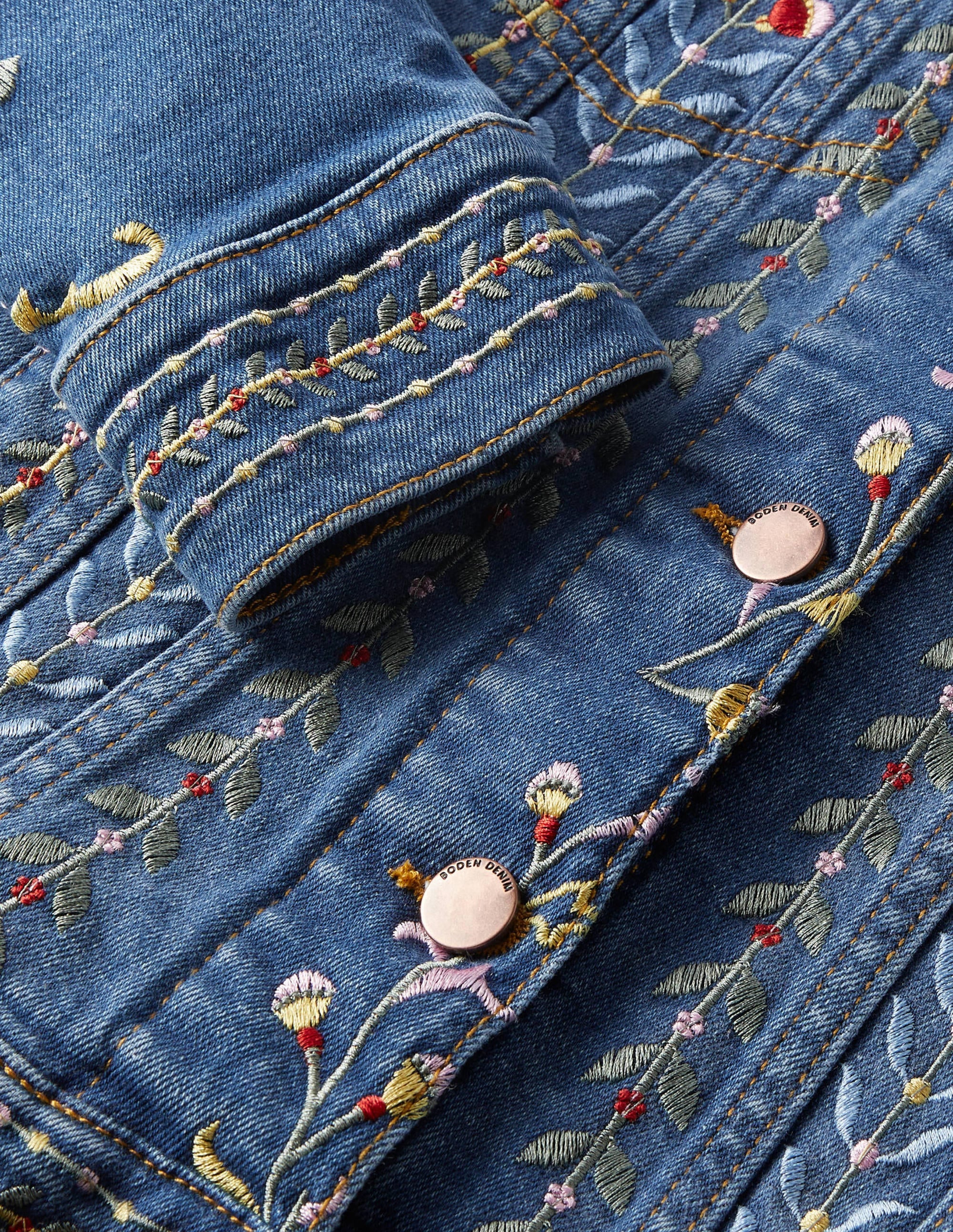 Carla Jacke mit Rüschenkragen-Helles Vintageblau, Stickerei - Image 6