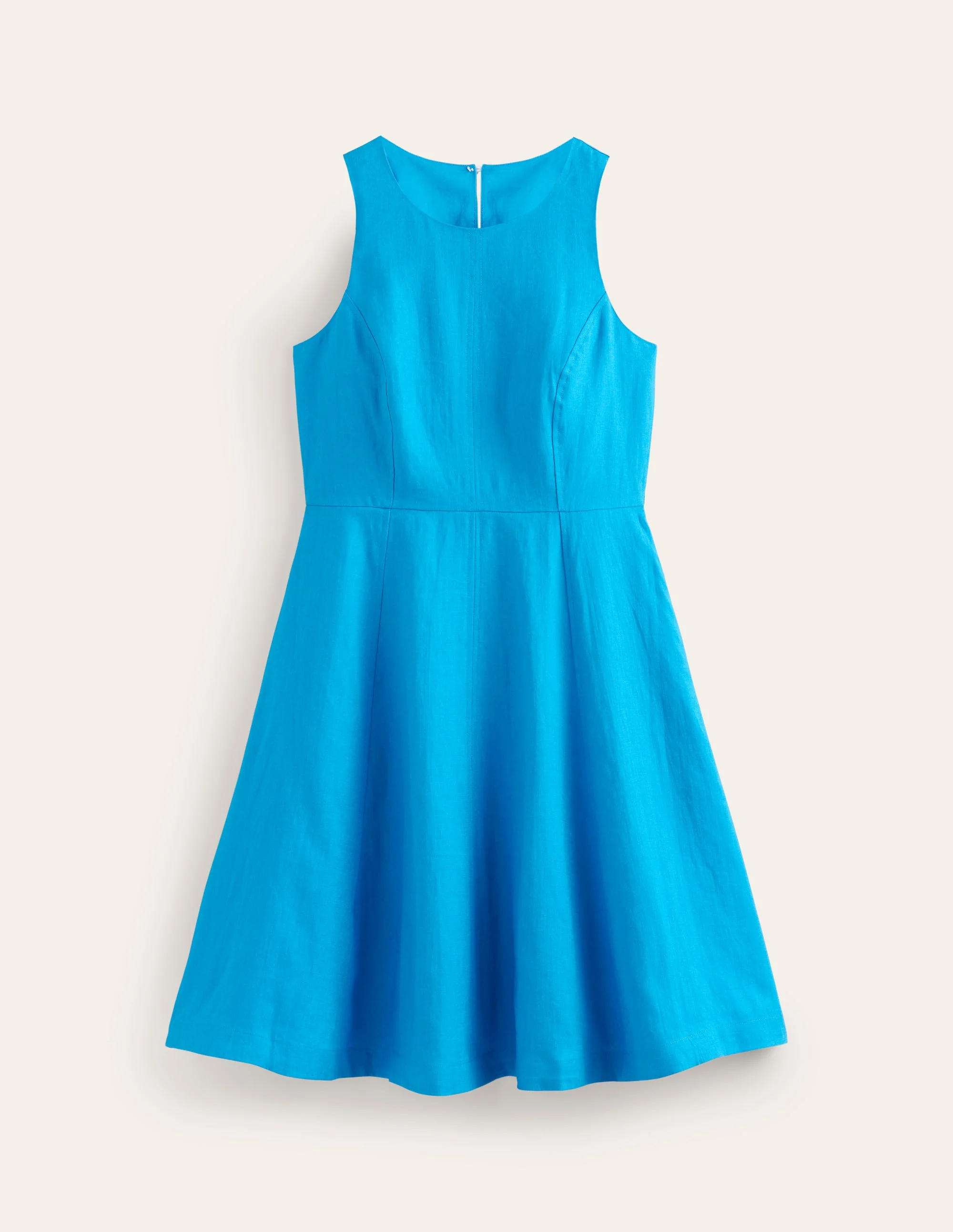 Carla Kurzes Leinenkleid-Blitzblau - Image 6