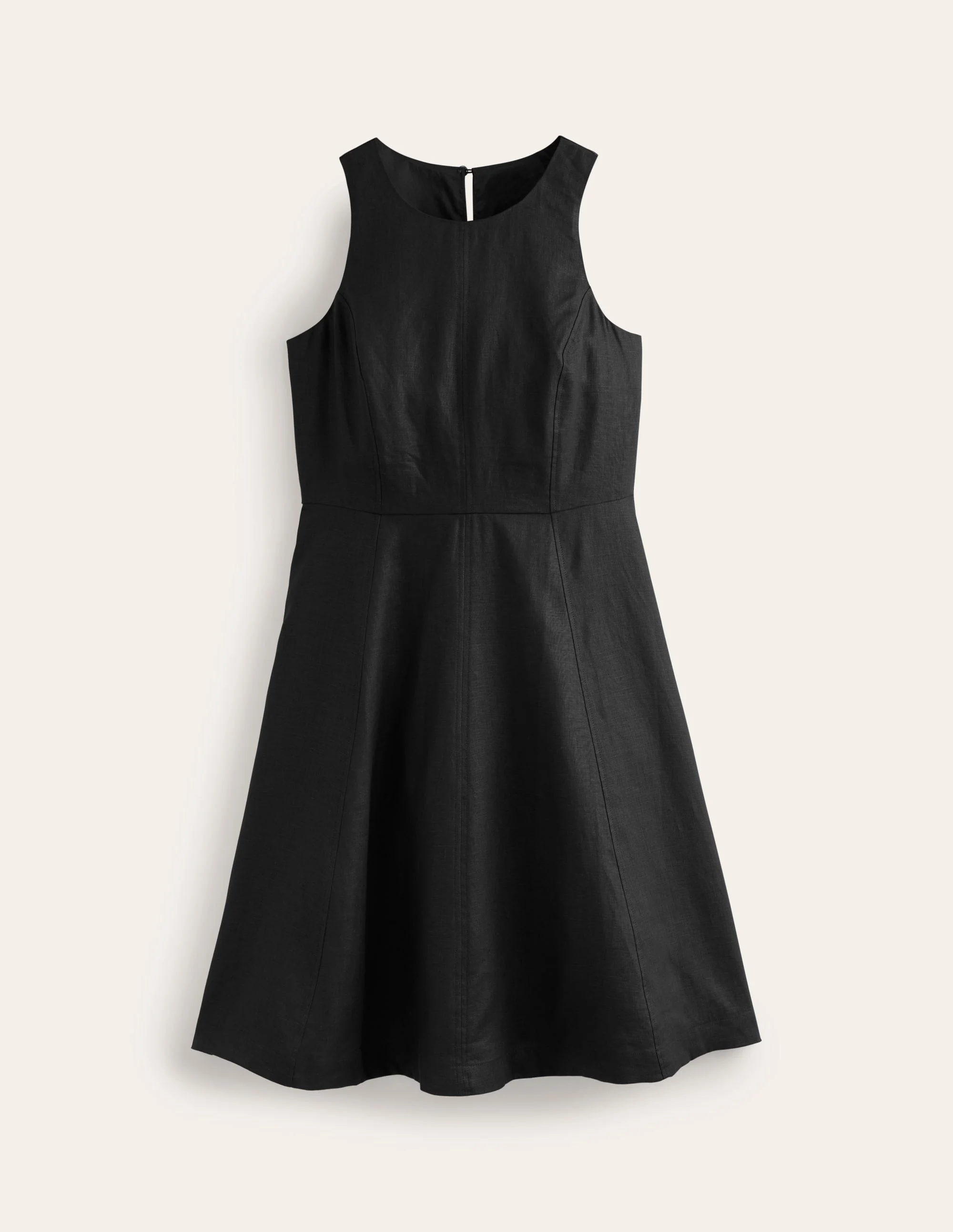 Carla Kurzes Leinenkleid-Schwarz - Image 5