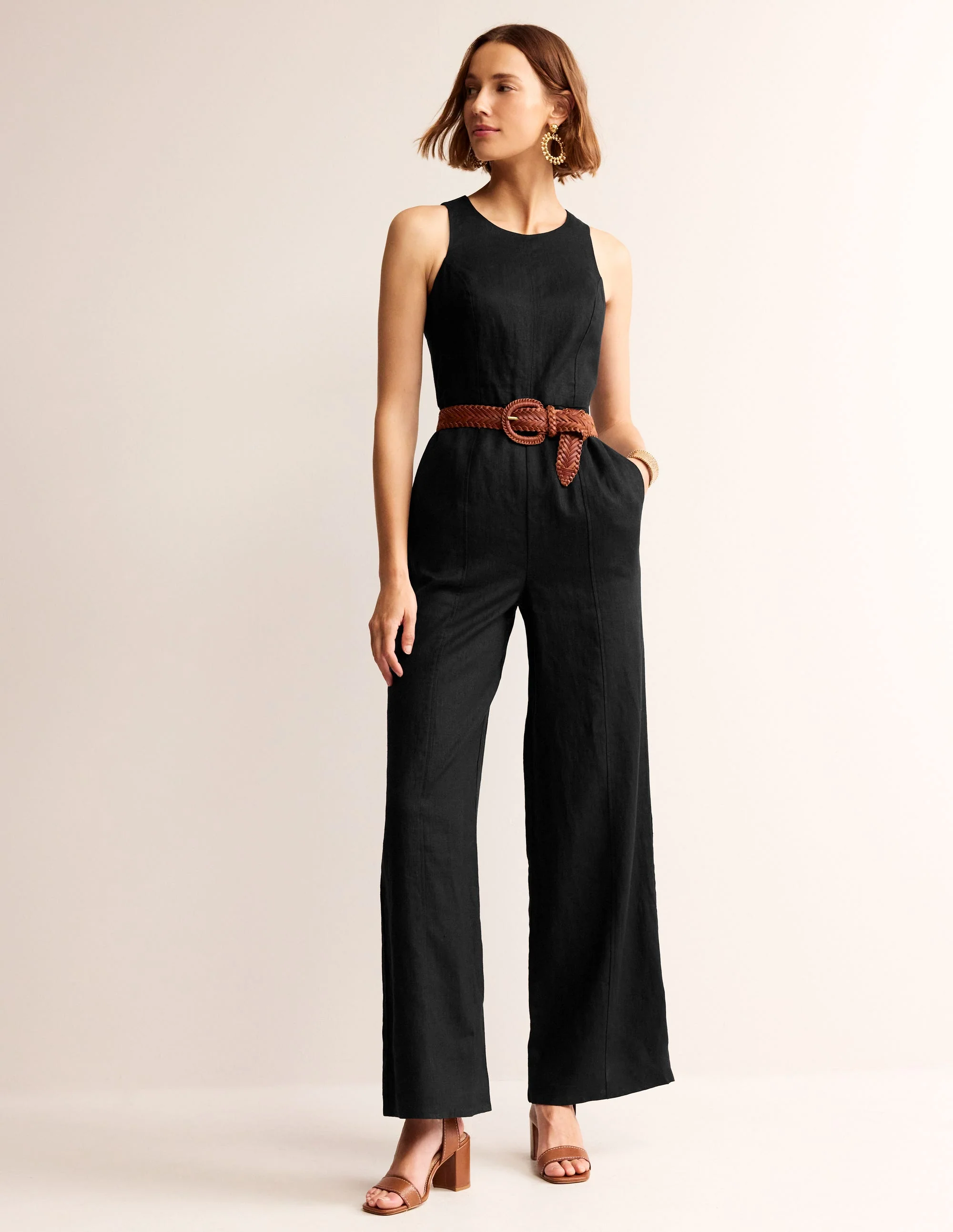 Carla Leinen-Jumpsuit-Schwarz - Image 4