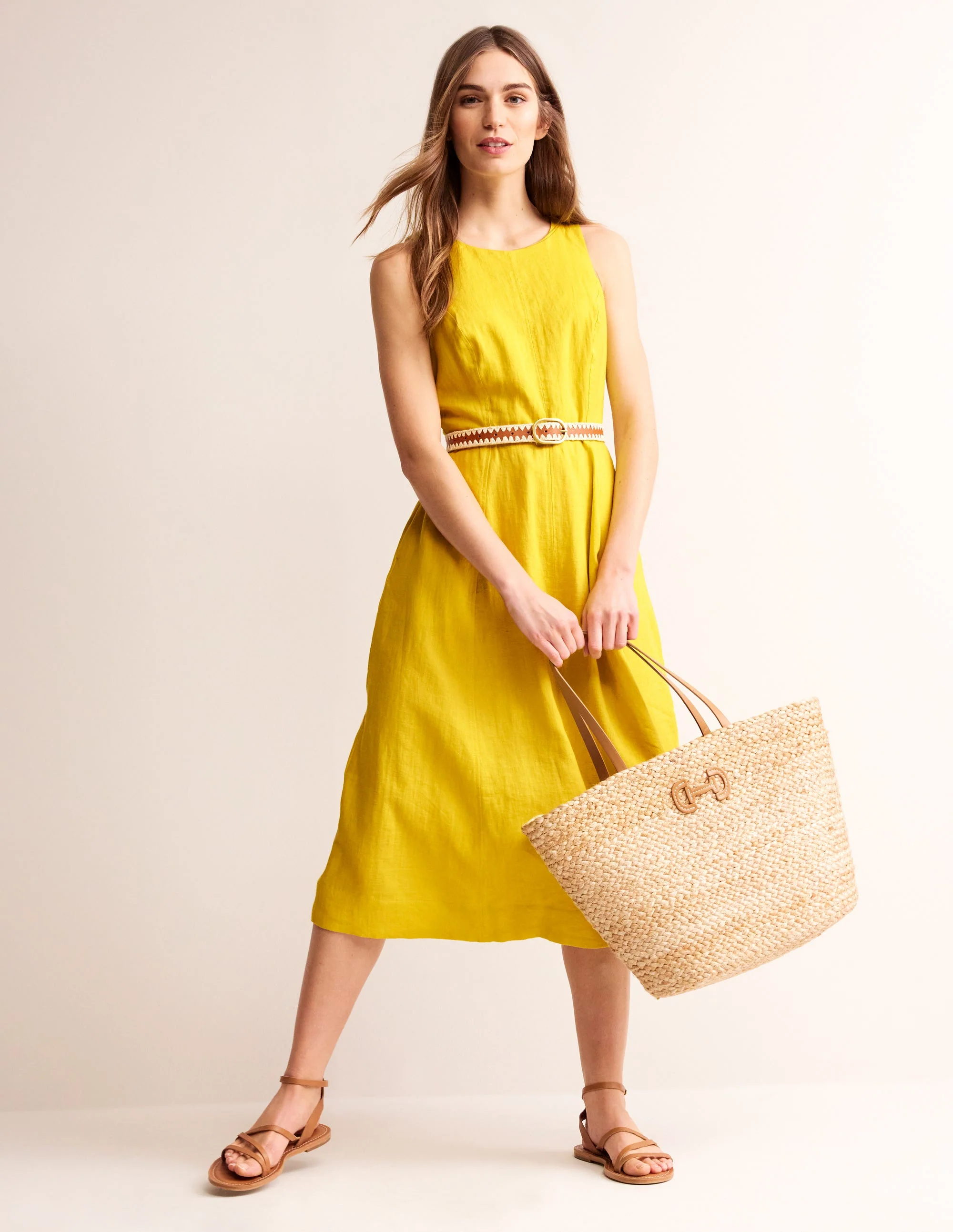 Carla Leinen-Midikleid-Maracuja - Image 5