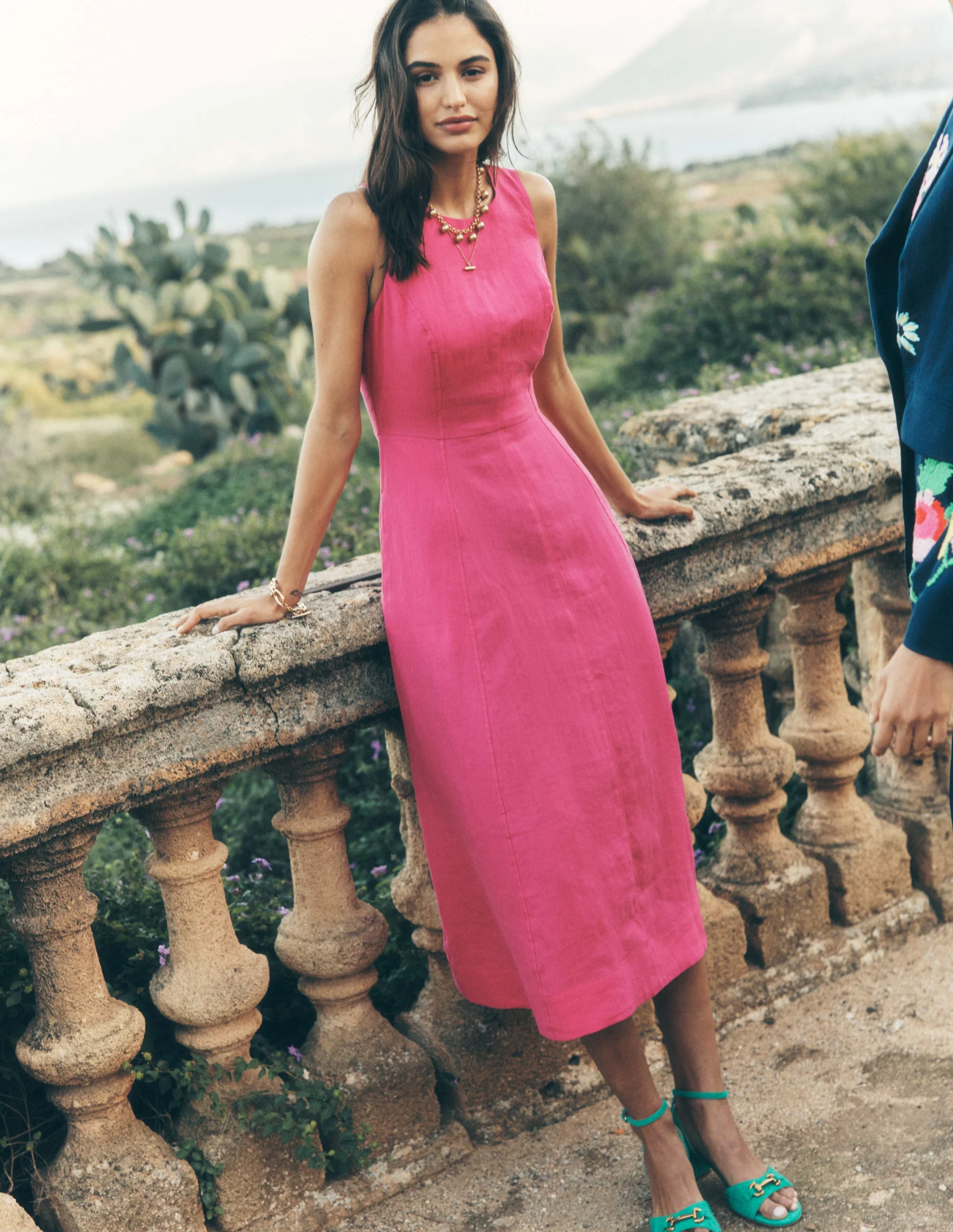 Carla Leinen-Midikleid-Rosarot - Image 2